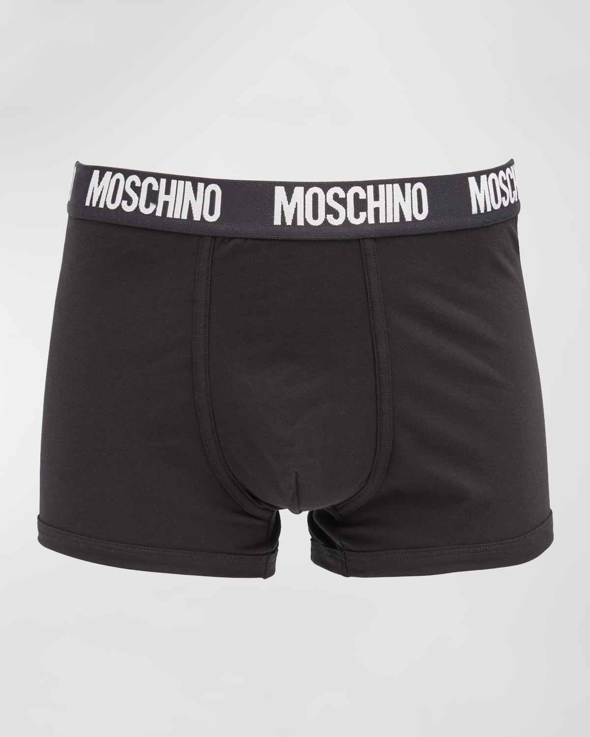 Moschino Men's 2-pack Pima Cotton Logo Trunks In Black