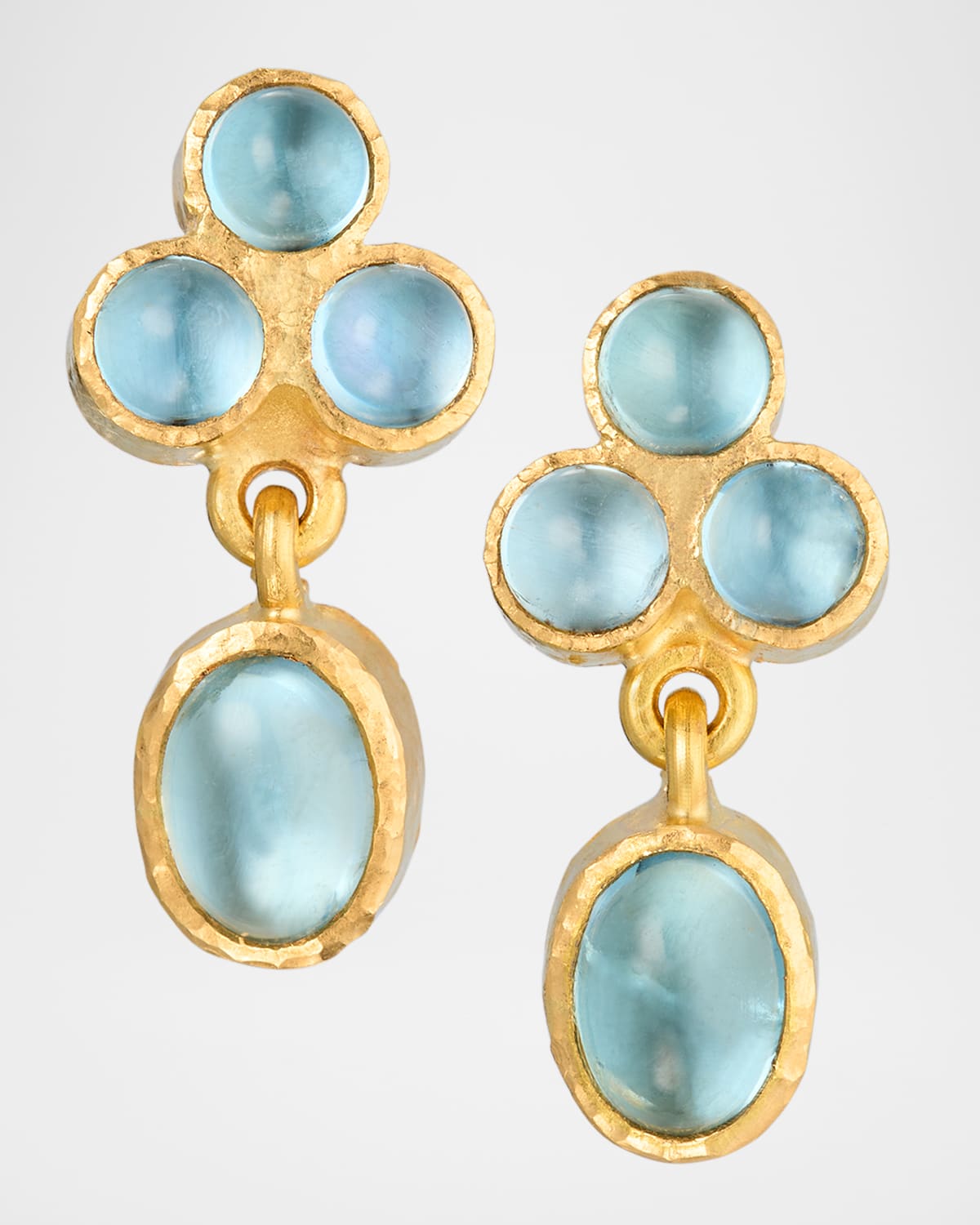 19K Aquamarine Swinging Drop Earrings