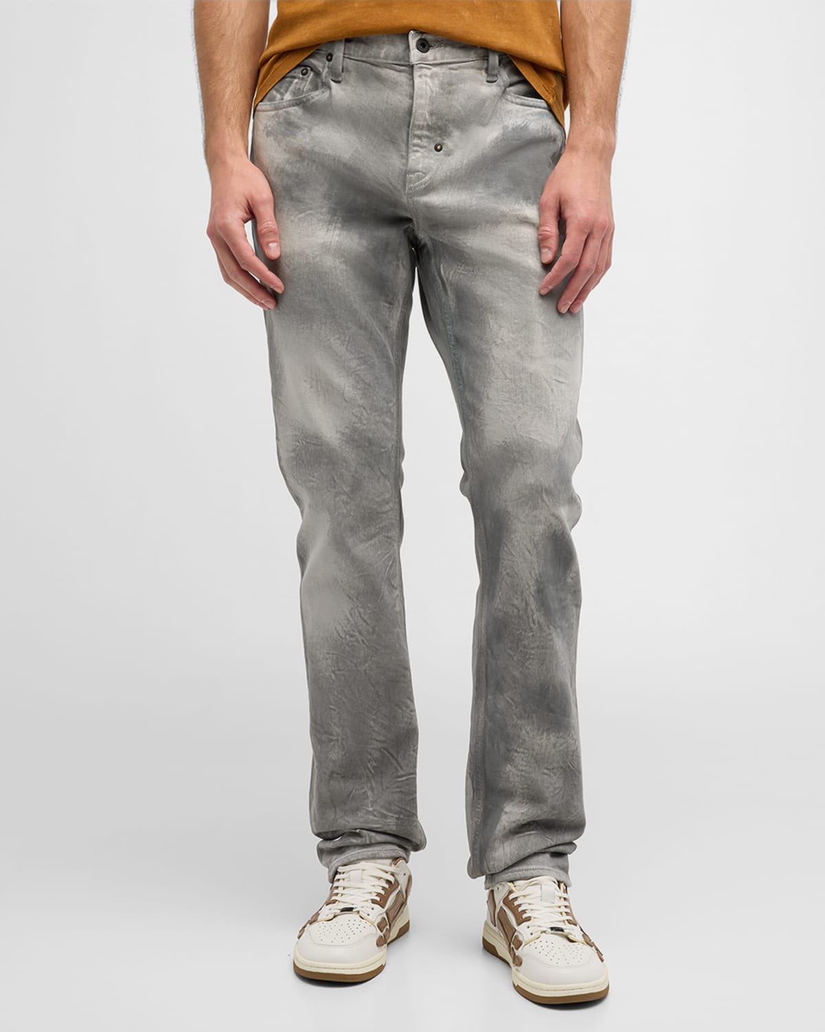 Prps Men's Stone-effect Denim Jeans In Greystone