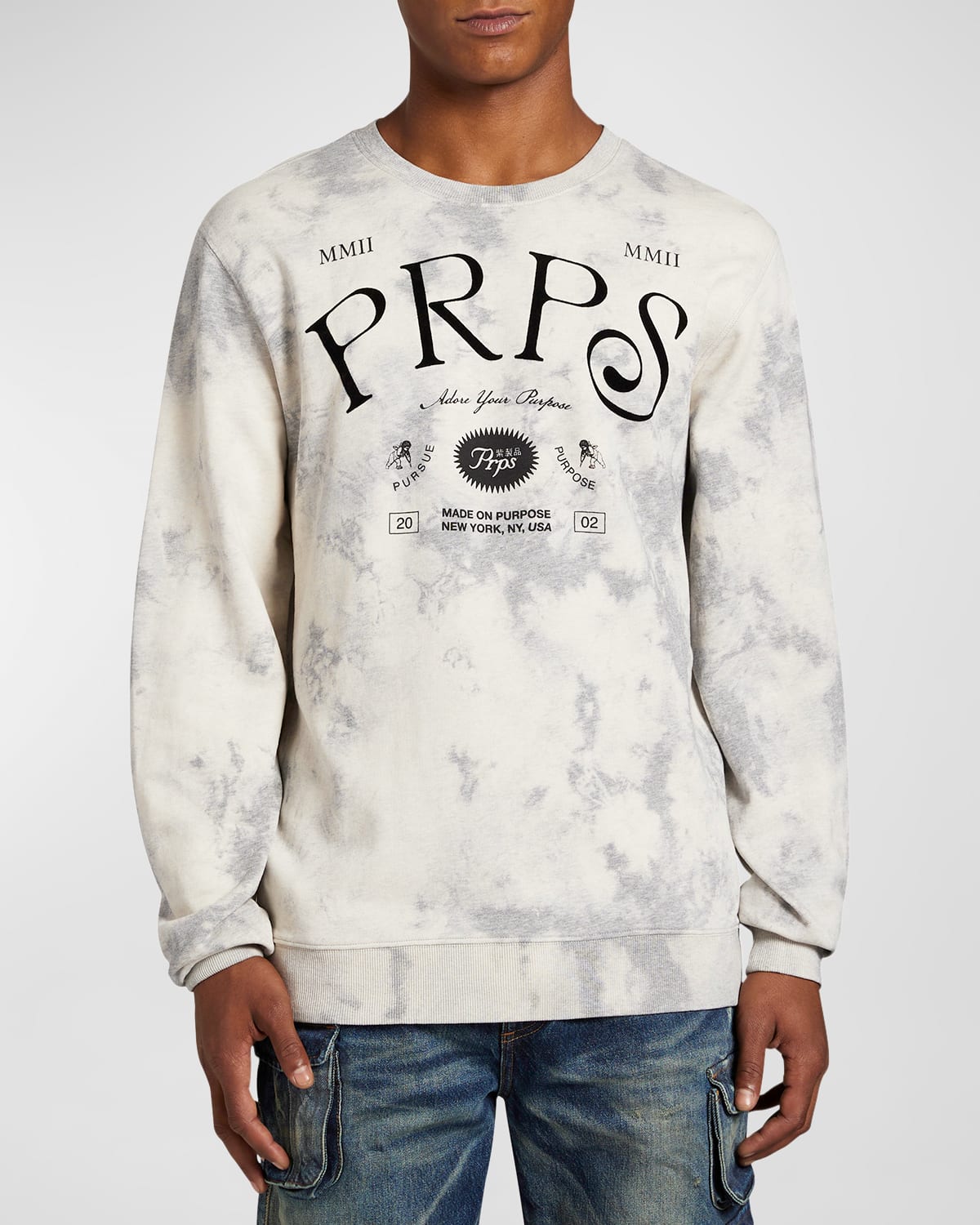 Prps Men's Bleached Concrete Logo Sweatshirt
