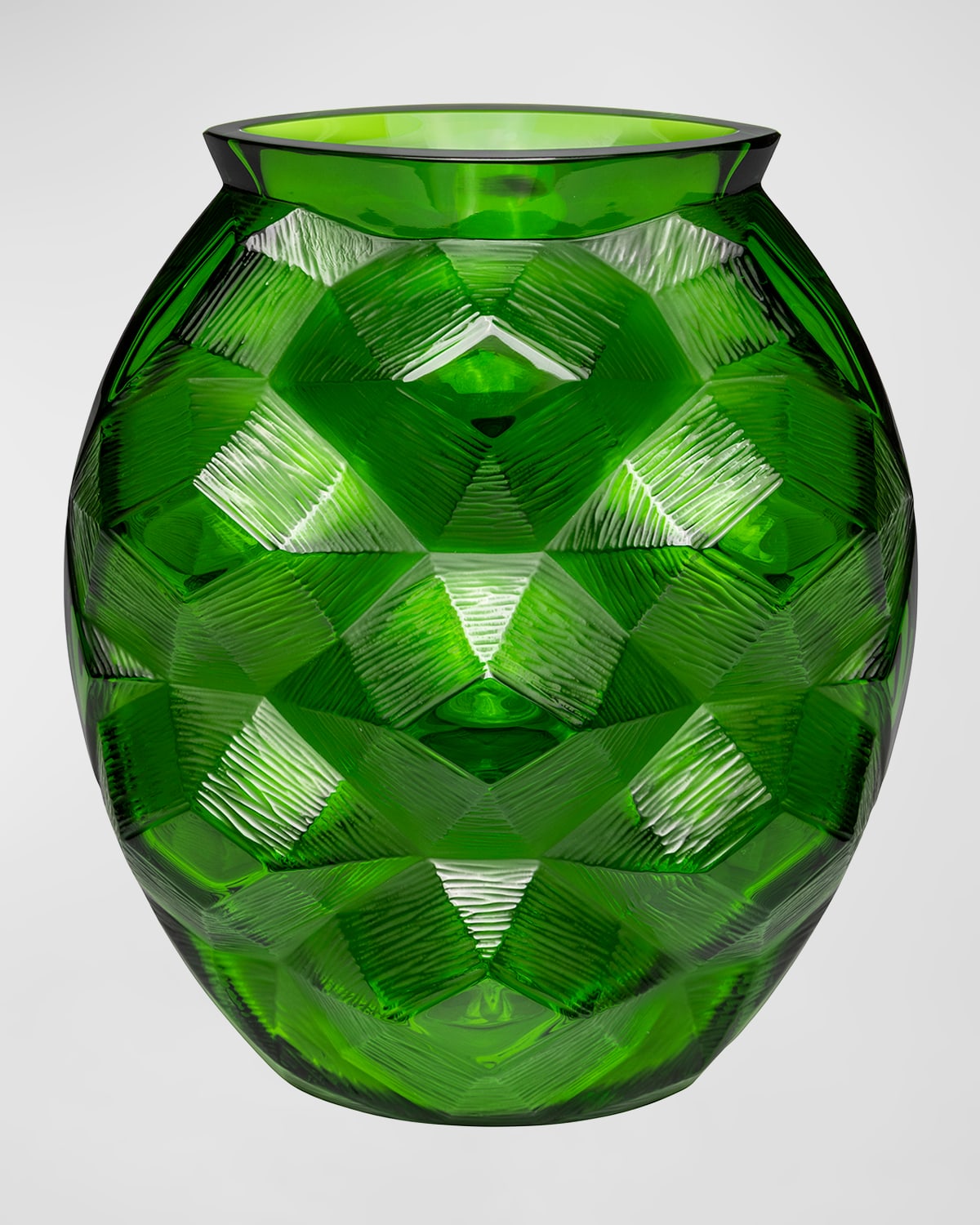 Lalique Turtle 10.5" Vase, Amazon Green