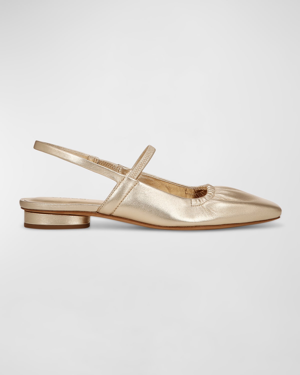 Vince Venice Metallic Slingback Ballerina Flats In Champagne Gold Le