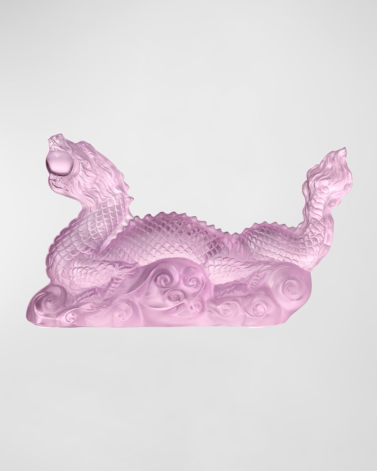 Lalique Dragon Tianlong Sculpture, Pink