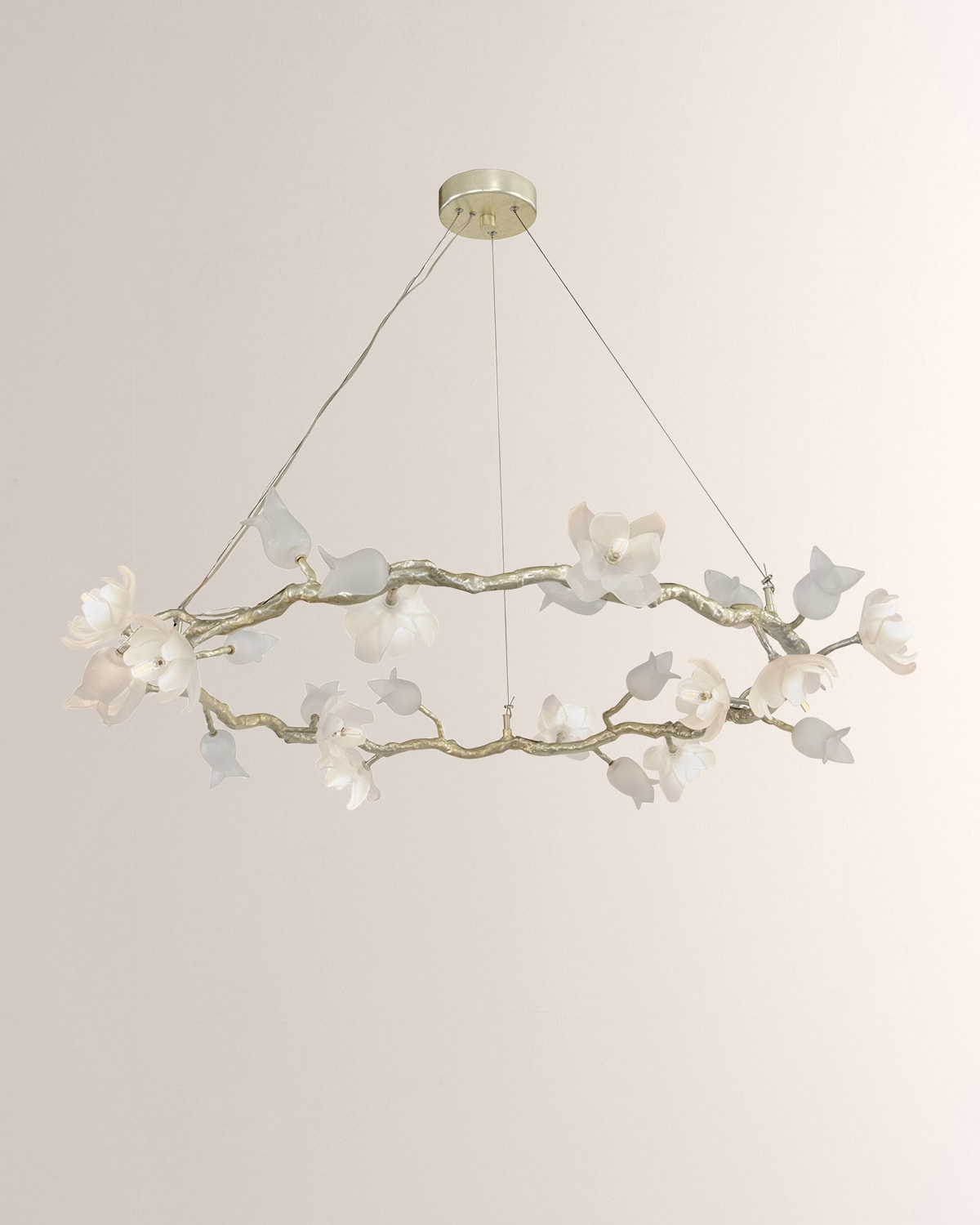 John-richard Collection Churippu Magnolia & Tulip 46" 12-light Halo Chandelier In Gold