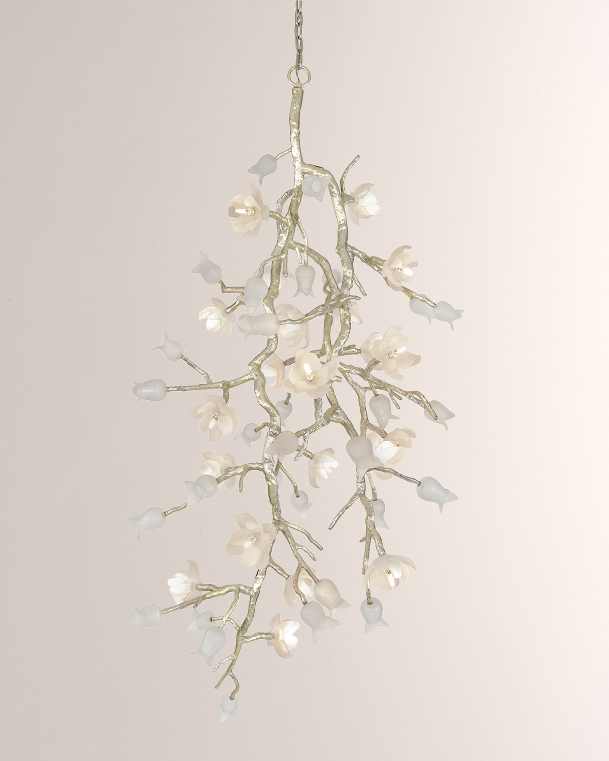 John-richard Collection Churippu Magnolia & Tulip 36" Vertical 21-light Chandelier In White