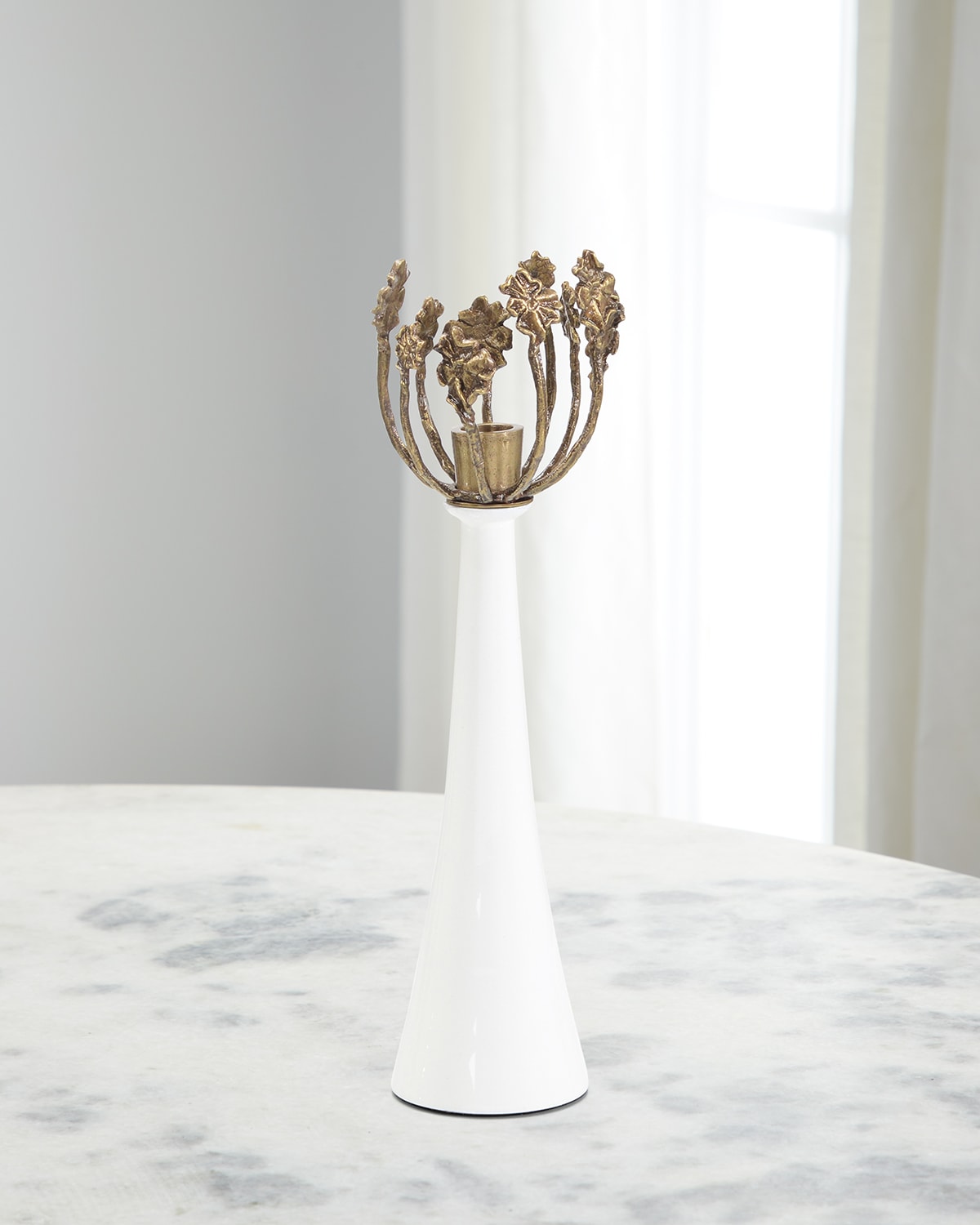 John-richard Collection Blossom Candleholder Ii In Brass