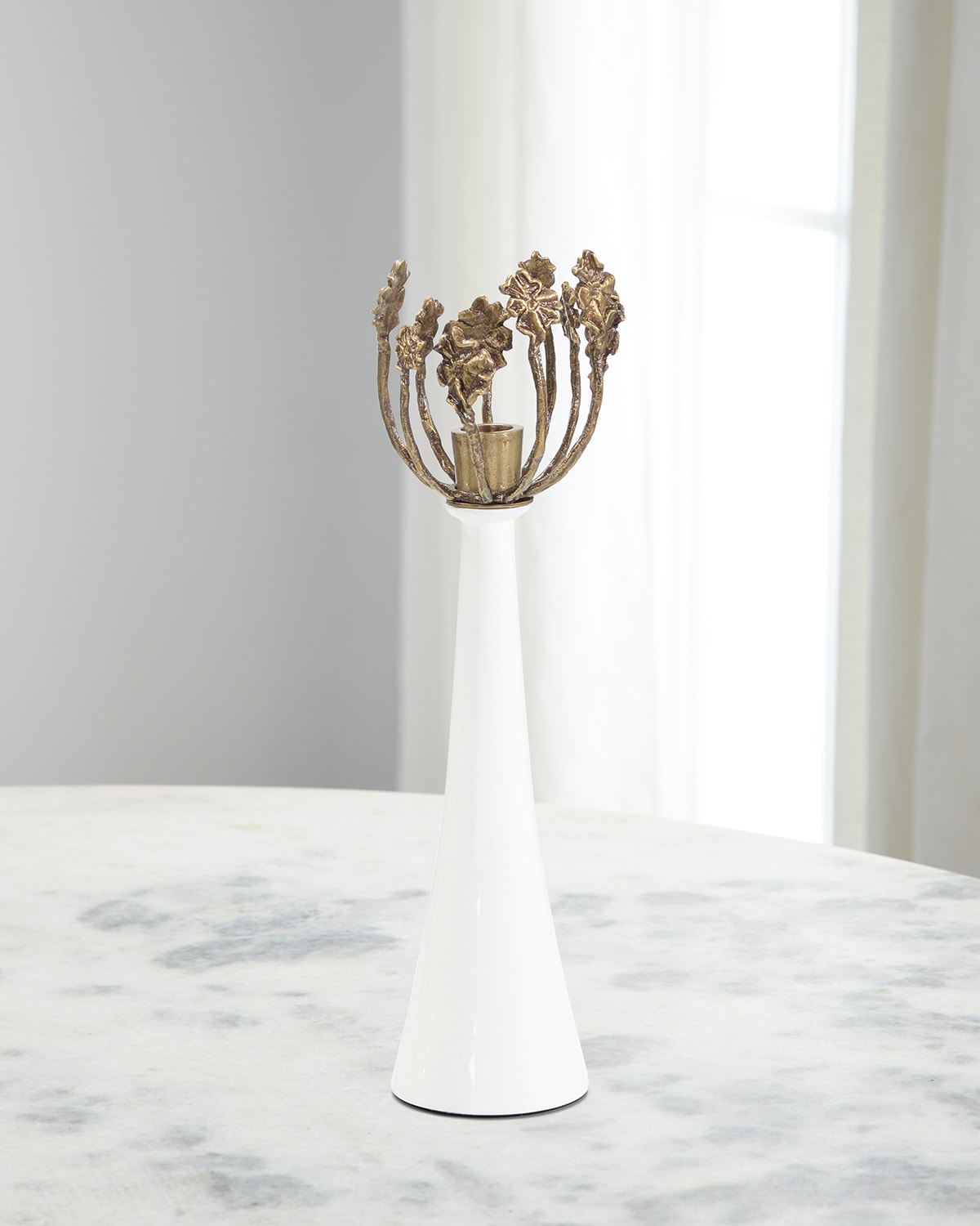 John-richard Collection Blossom Candleholder Ii In Brass