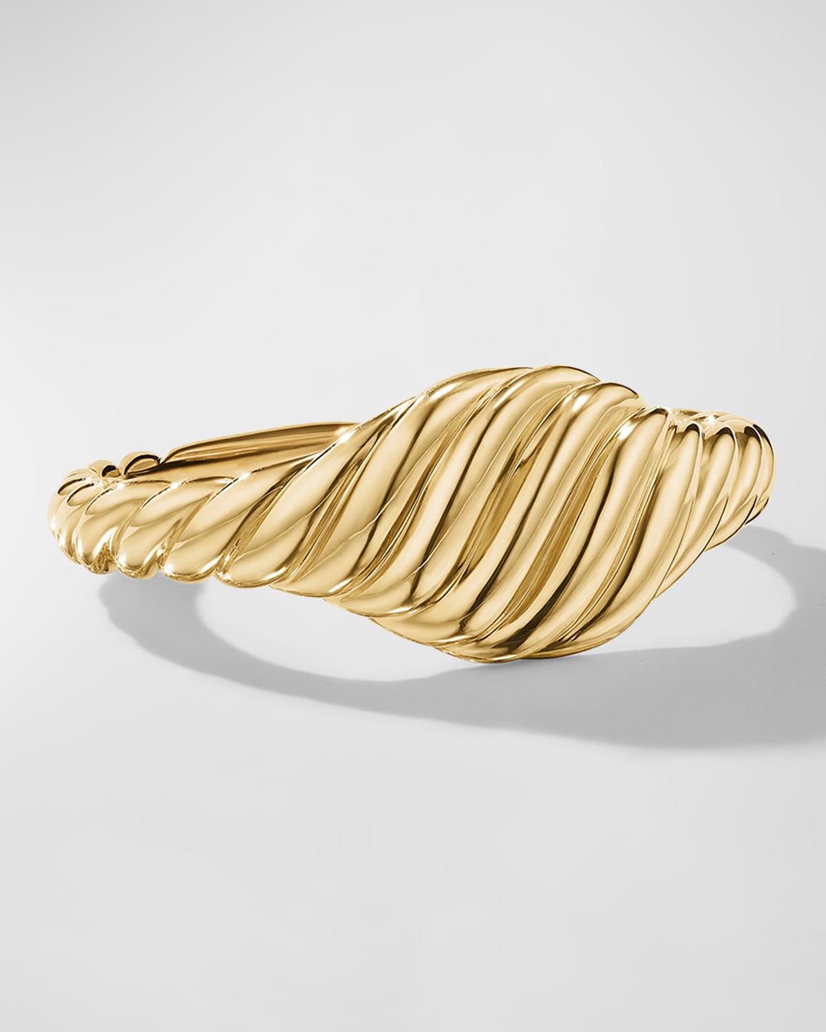 Shop David Yurman Sculpted Cable Pinky Ring In 18k Gold, 7mm