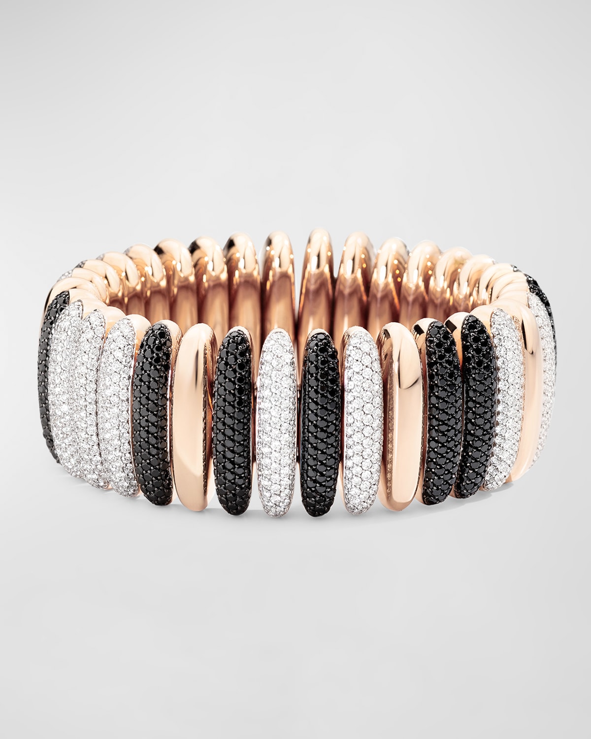 Pomellato High Jewelry 18K Rose Gold Black and White Diamond Bracelet