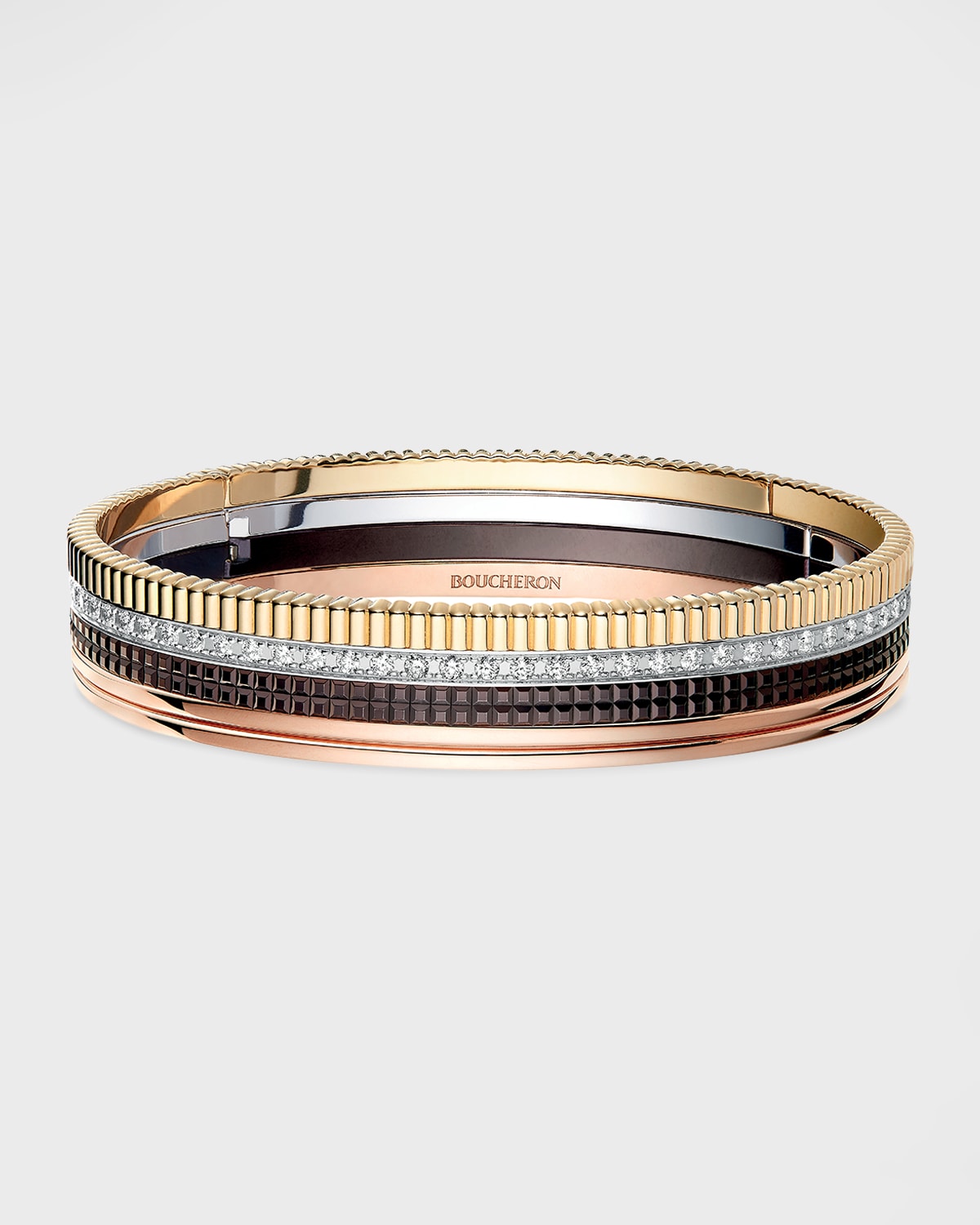 Quatre Classique Brown PVD and Diamond Bangle