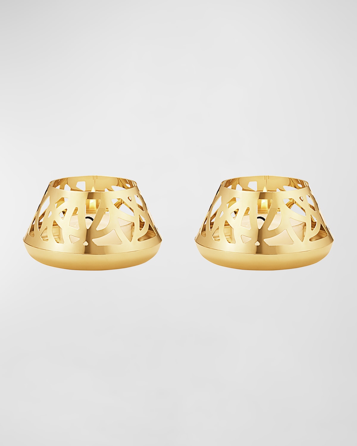 Georg Jensen 2023 18k Gold-plated Tealight Candleholders, Set Of 2