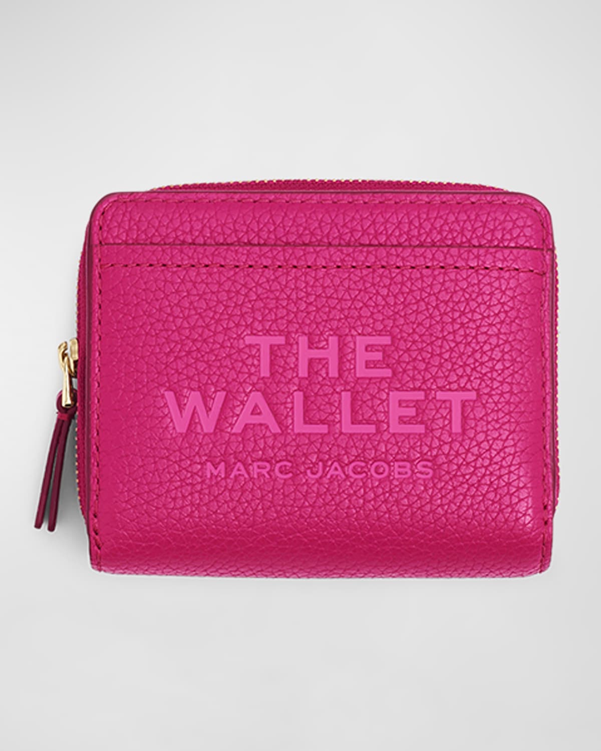 Marc Jacobs The Leather Mini Compact Wallet In Lipstick Pink