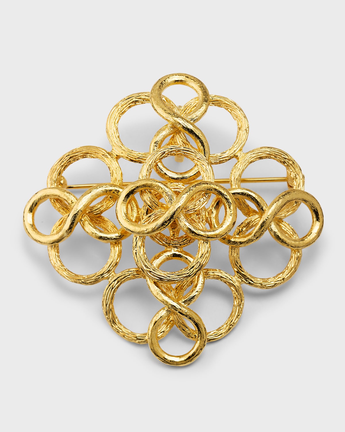 Kenneth Jay Lane Satin Gold-tone Fancy Swirls Pin