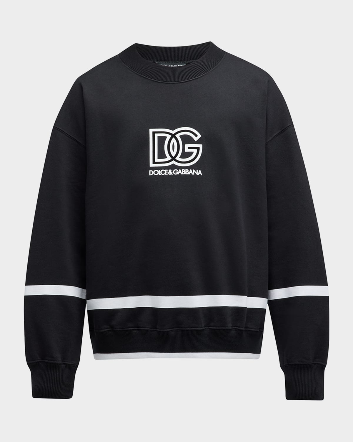 Dolce & Gabbana Men's Oversized Dg Logo Sweatshirt In Black