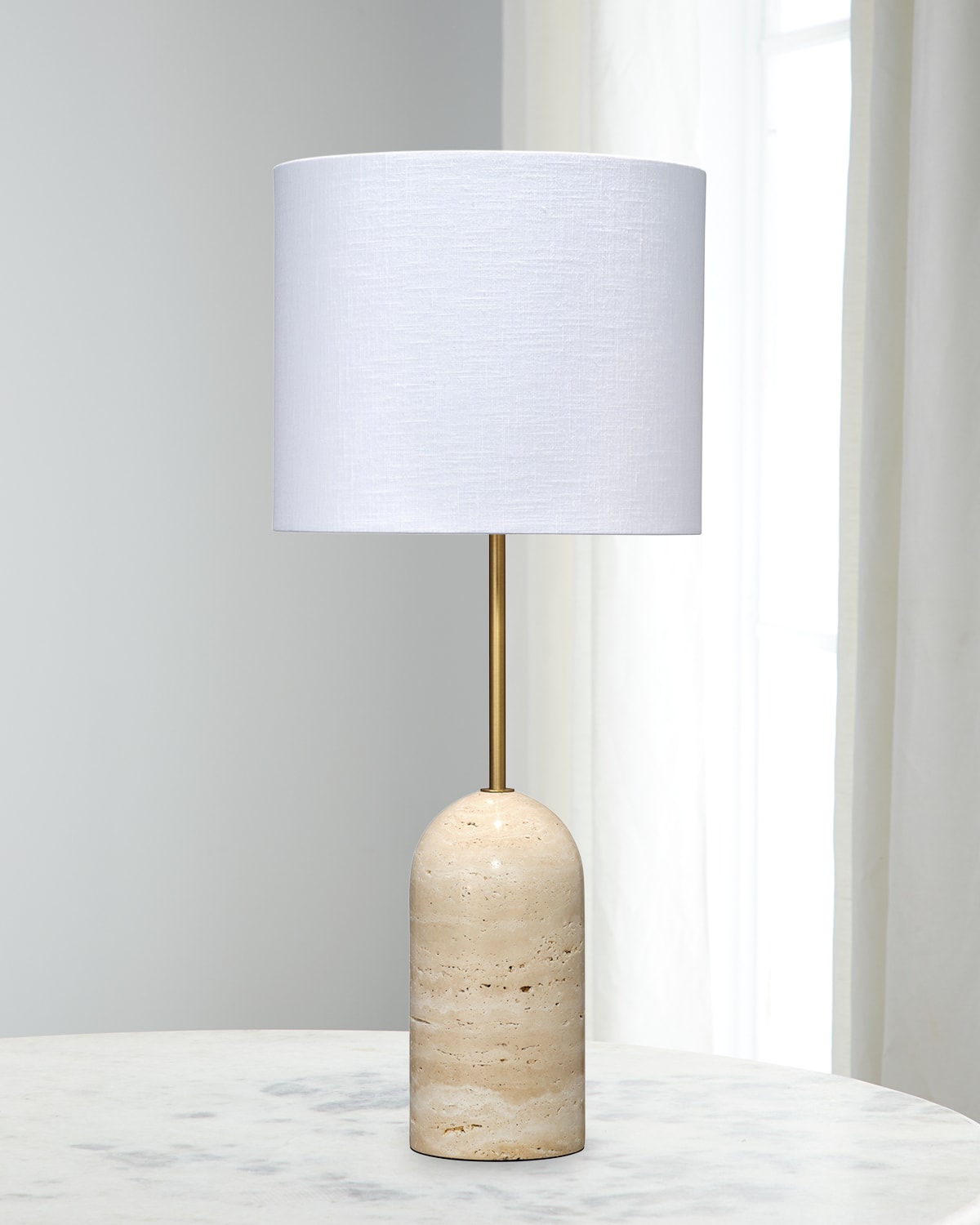 JAMIE YOUNG HOLT TRAVERTINE TABLE LAMP