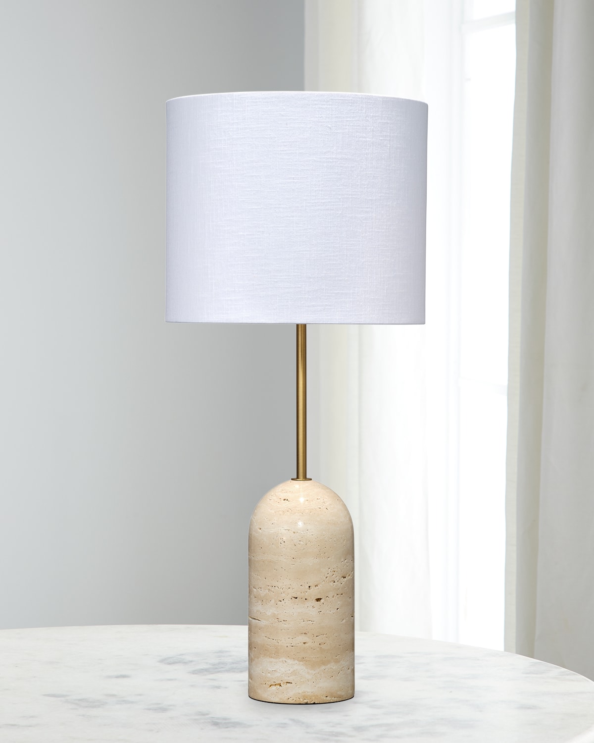Jamie Young Holt Table Lamp In Travertine