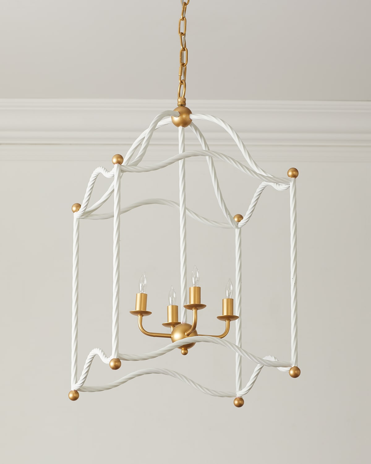 Old World Design Marie Gold Twisted Metal Lantern