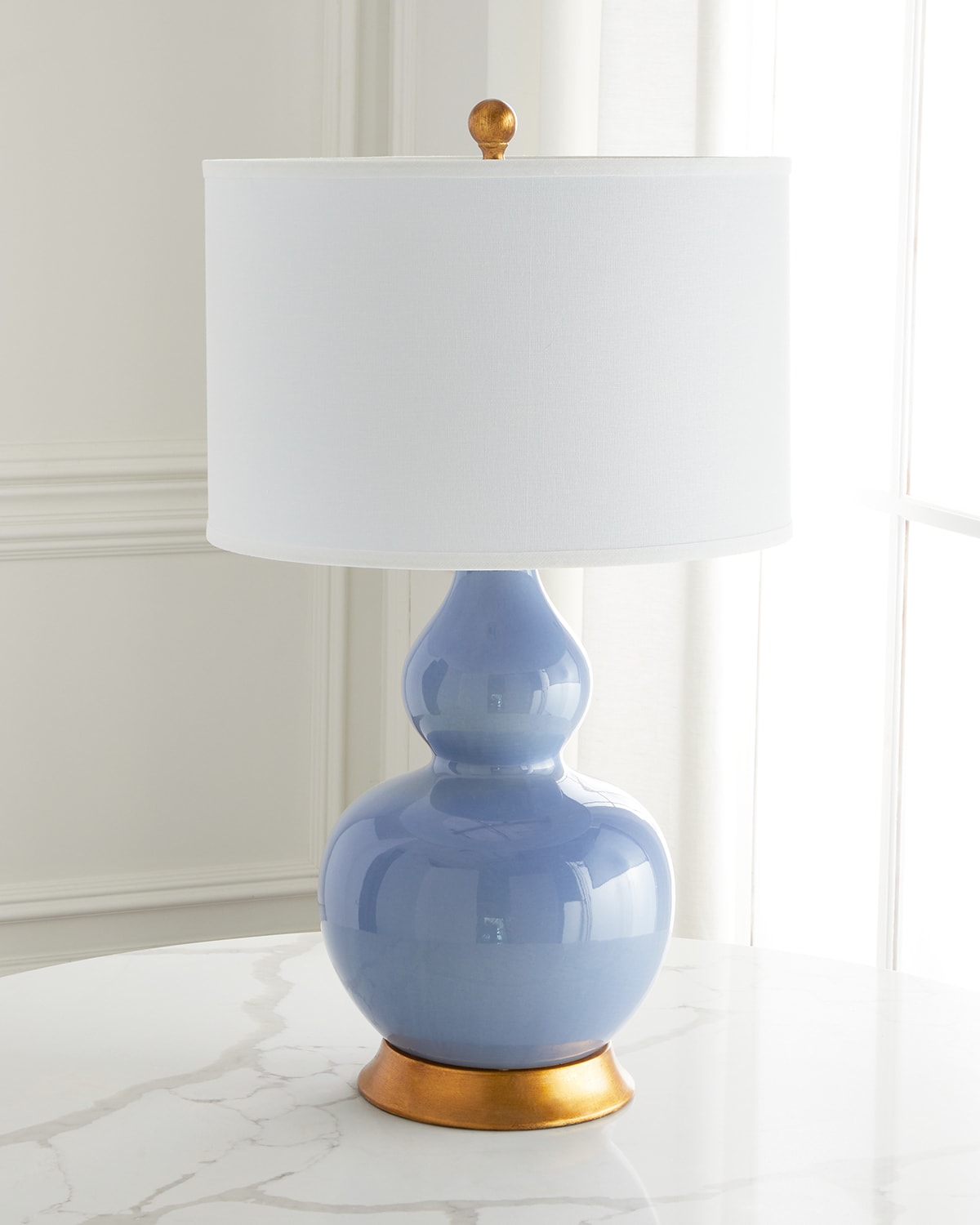 Old World Design Parisian Blue Porcelain Lamp - 31"