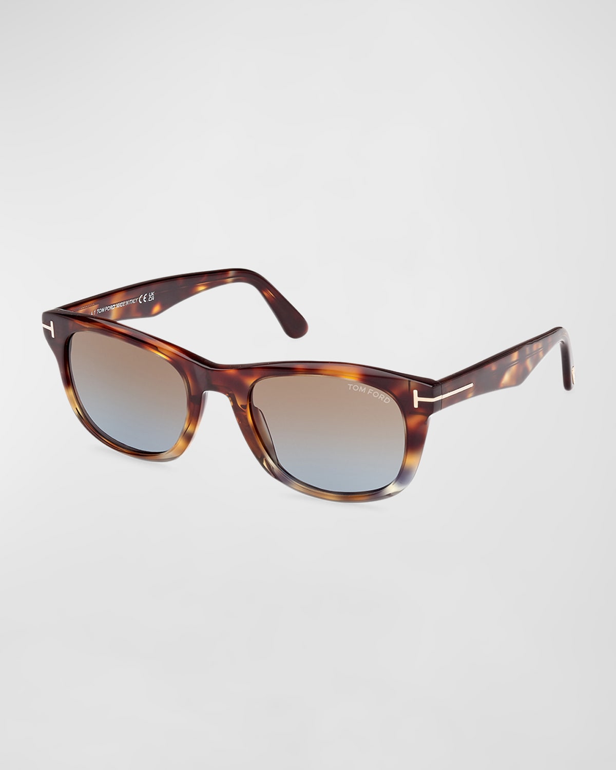 Tom Ford Men's Kendal Square Acetate Sunglasses In Shiny Vintage Hav