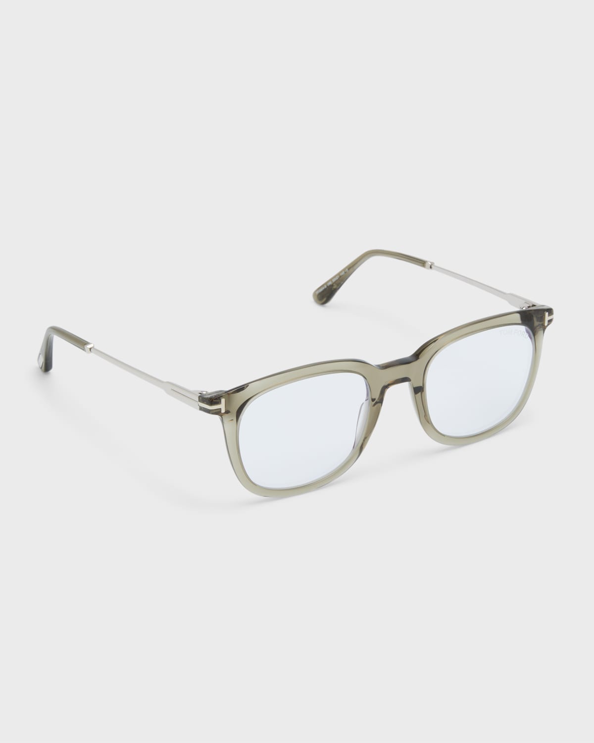 TOM FORD MEN'S ACETATE SQUARE BLUE LIGHT BLOCKING GLASSES