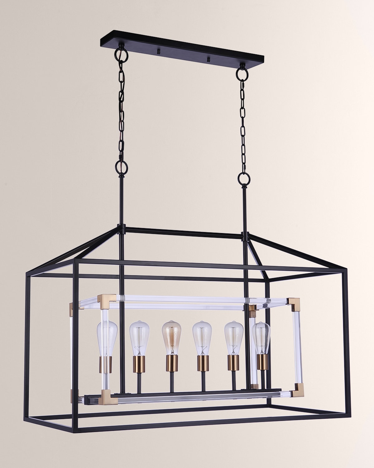 Ellington/litex Aaron 6-light Island Chandelier In Black