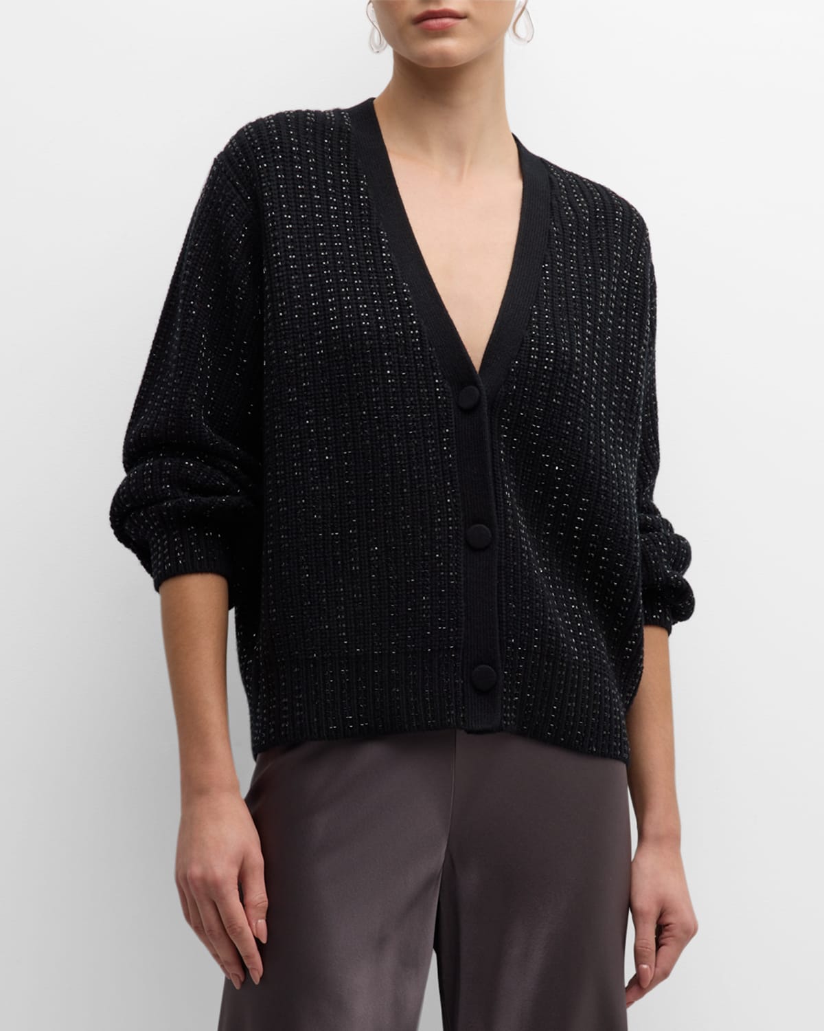 Tse Cashmere Cashmere Rhinestone-embellished Cardigan In Black