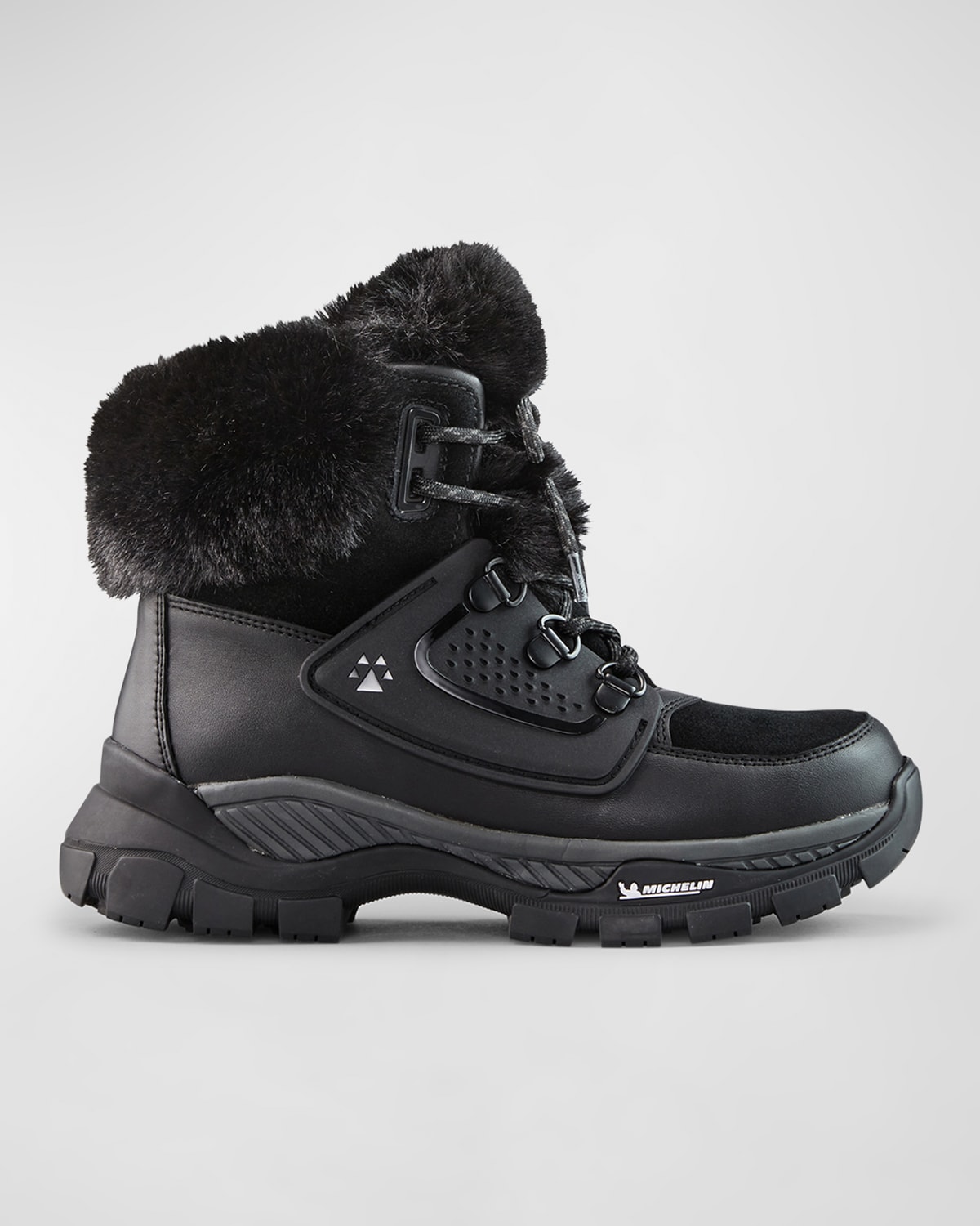 Shop Cougar Union Leather Faux Fur Hiker Booties In Black