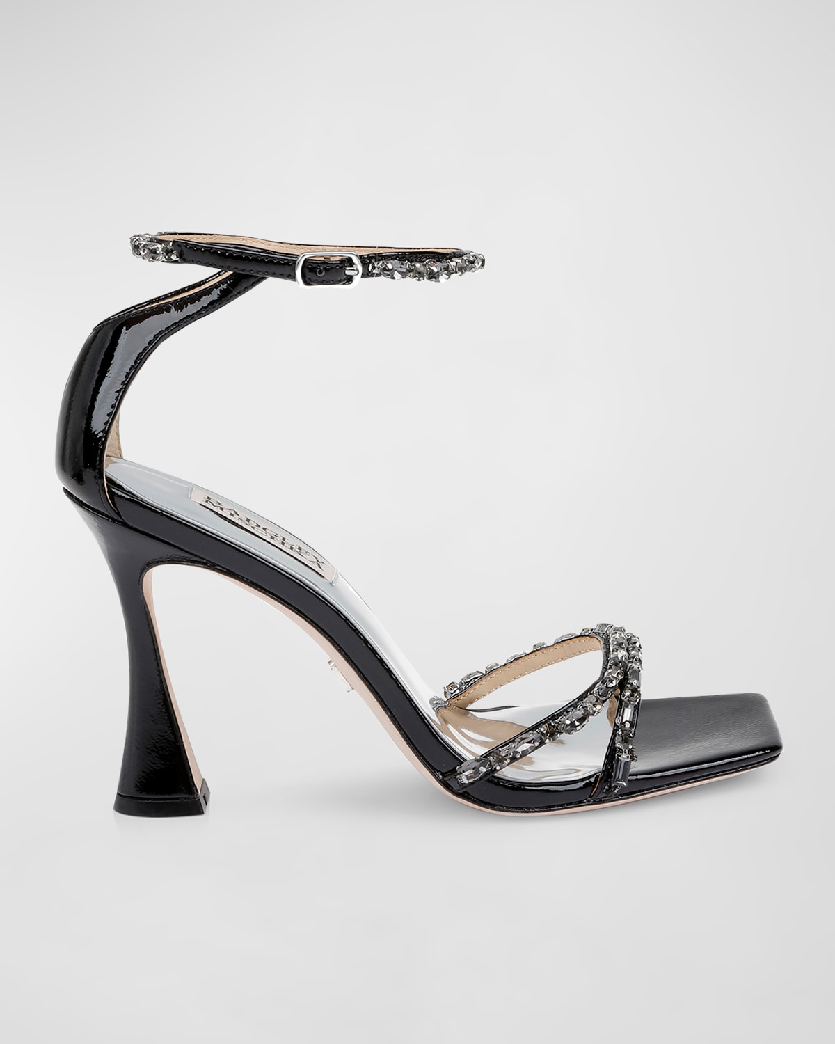 Badgley Mischka Ziana Metallic Crystal Ankle-Strap Sandals