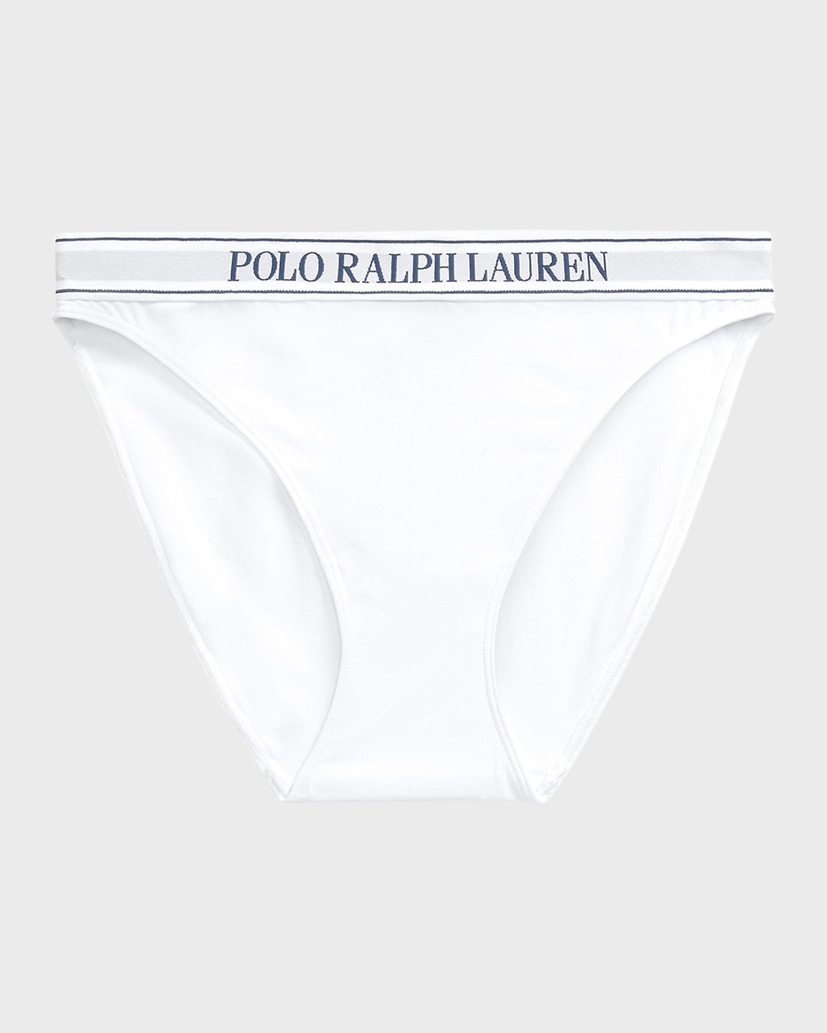 Polo Ralph Lauren Mid Rise Cotton Blend Thong In White Cloud