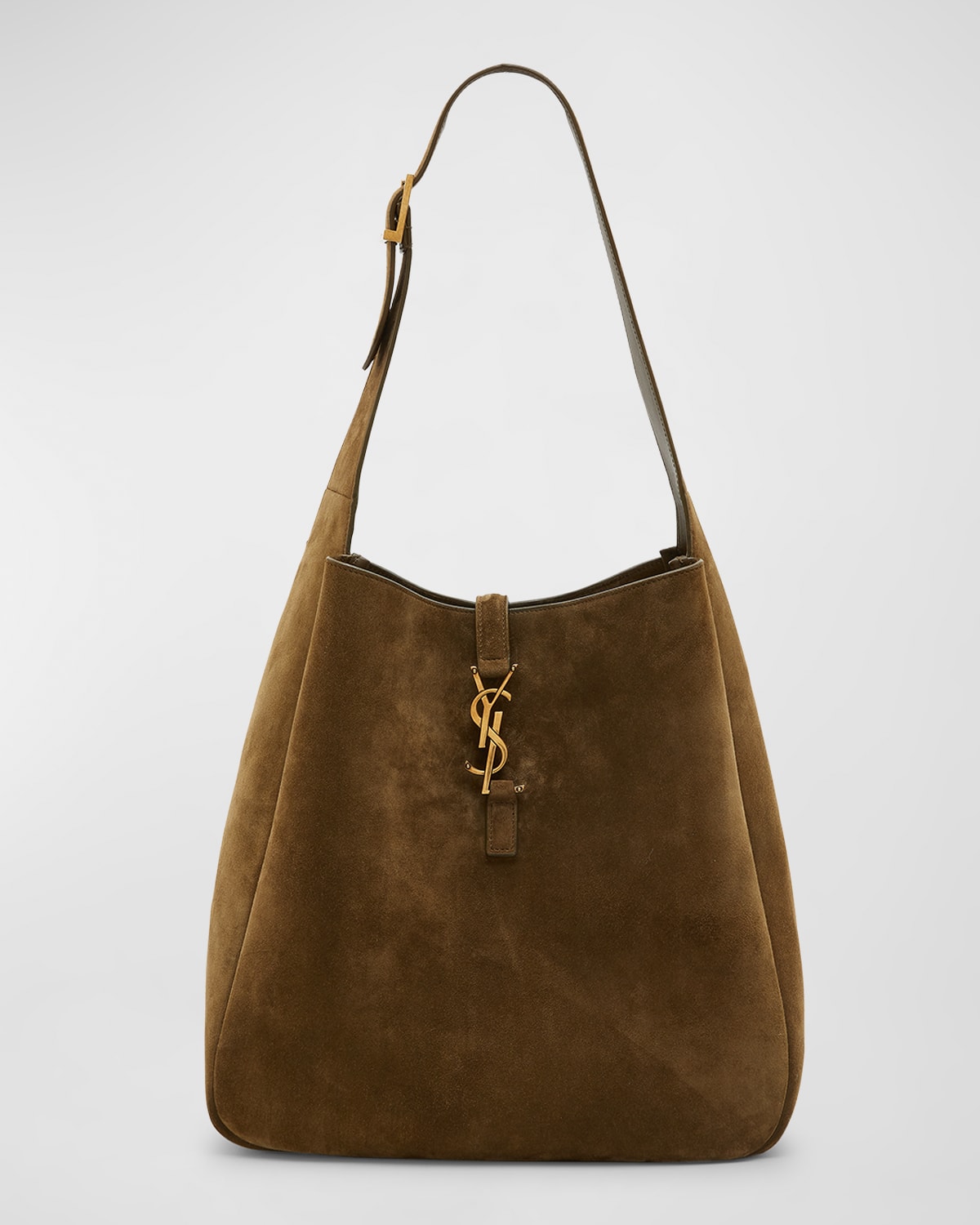SAINT LAURENT LE 5 A 7 LARGE YSL HOBO BAG IN SUEDE