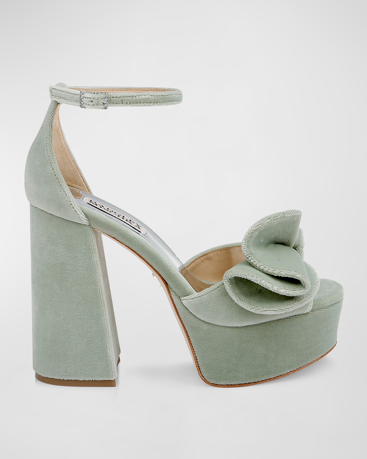 Badgley Mischka Zoelle Velvet Ankle-Strap Platform Sandals
