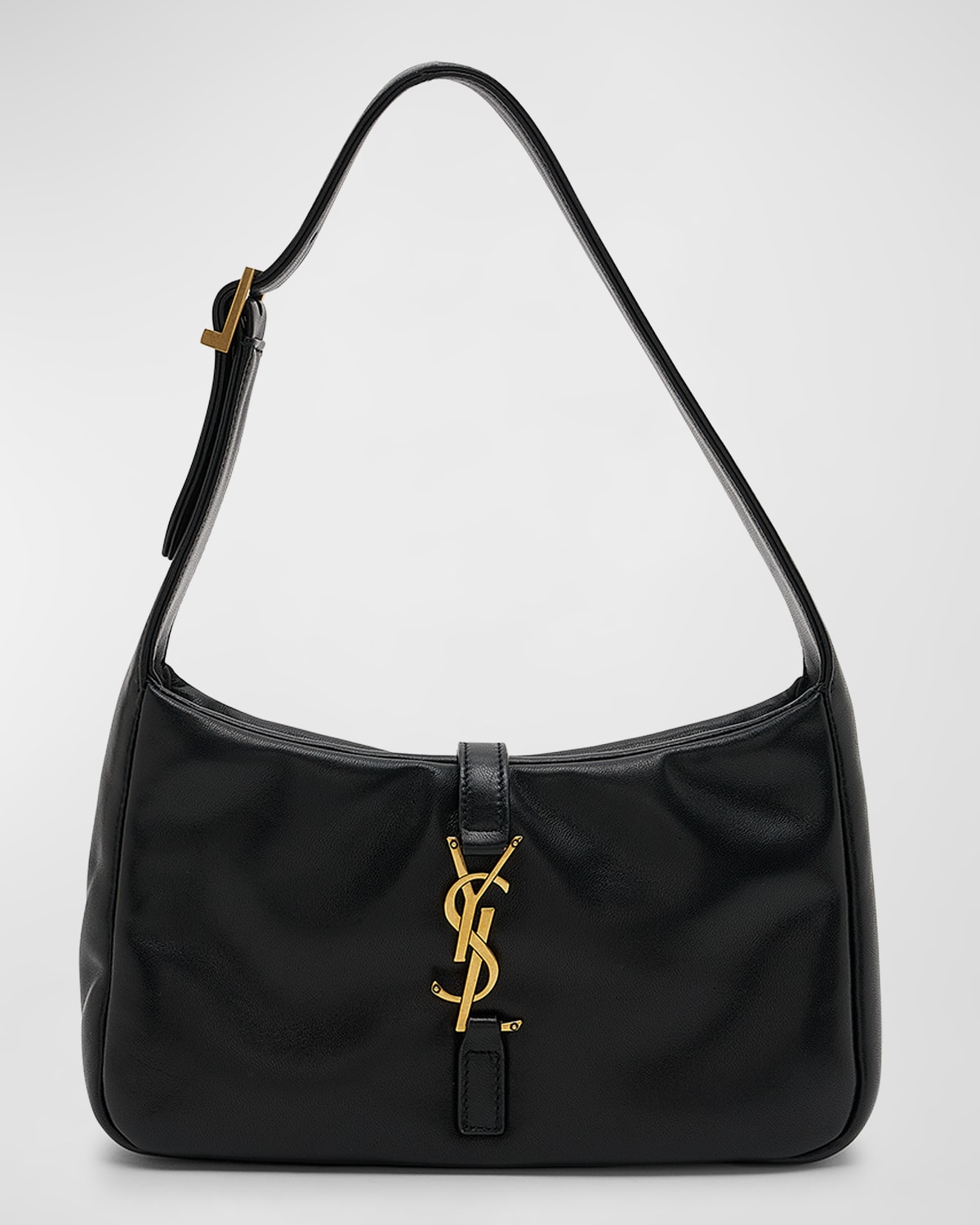 Saint Laurent Le 5 A 7 Ysl Shoulder Bag In Padded Smooth Leather In Noir
