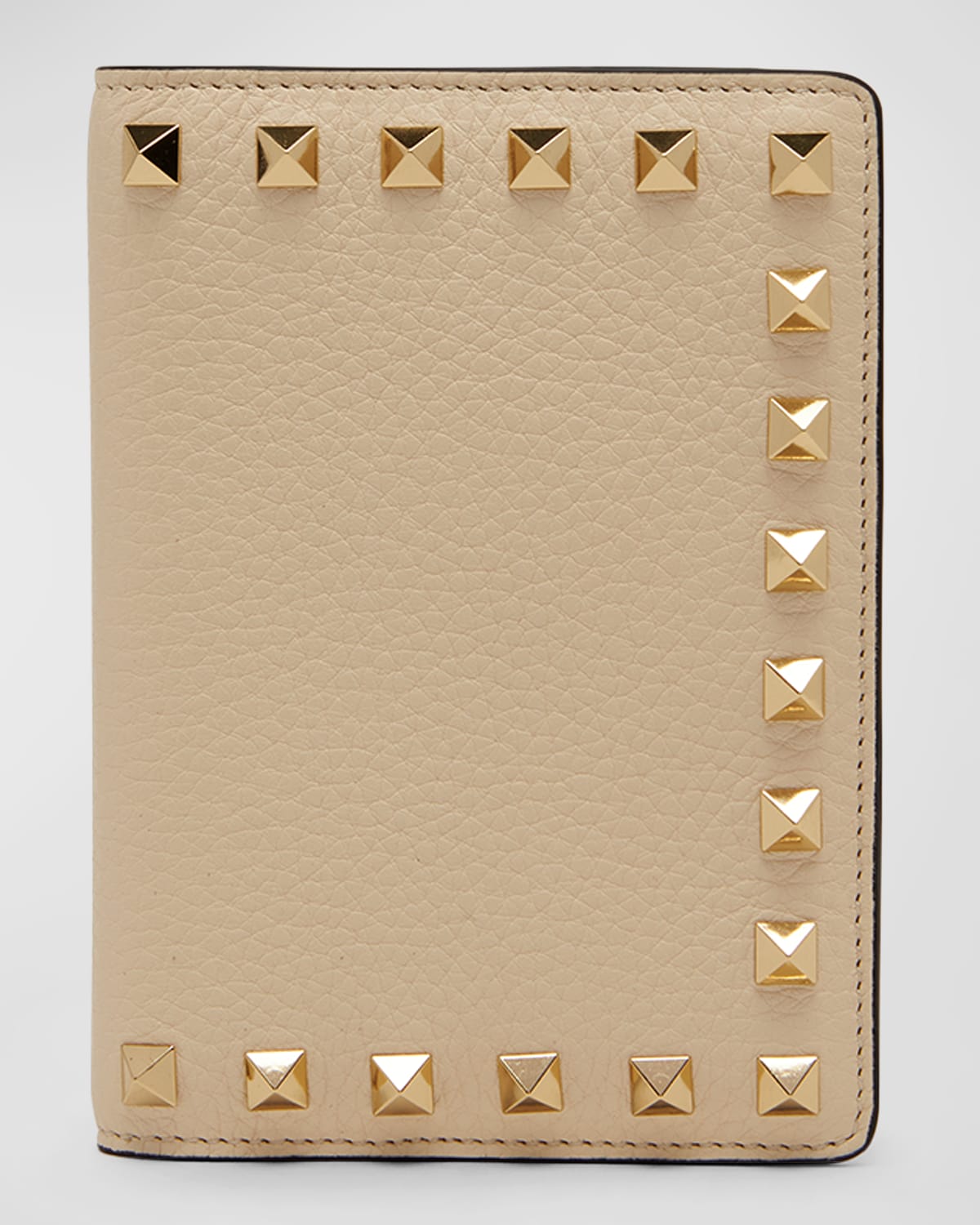 Shop Valentino Rockstud Leather Passport Cover In Poudre