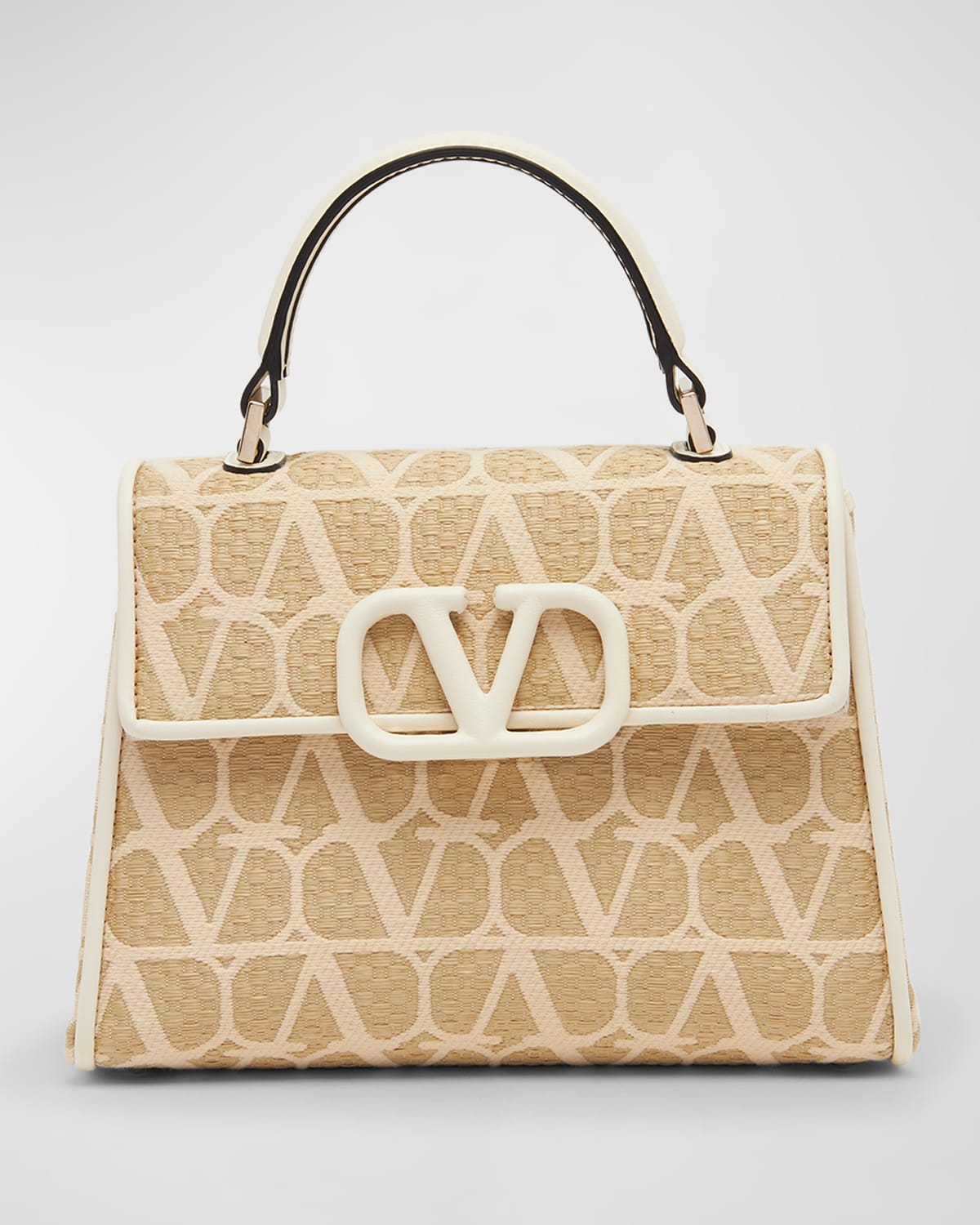 Vlogo Signature Crochet Raffia Tote Bag