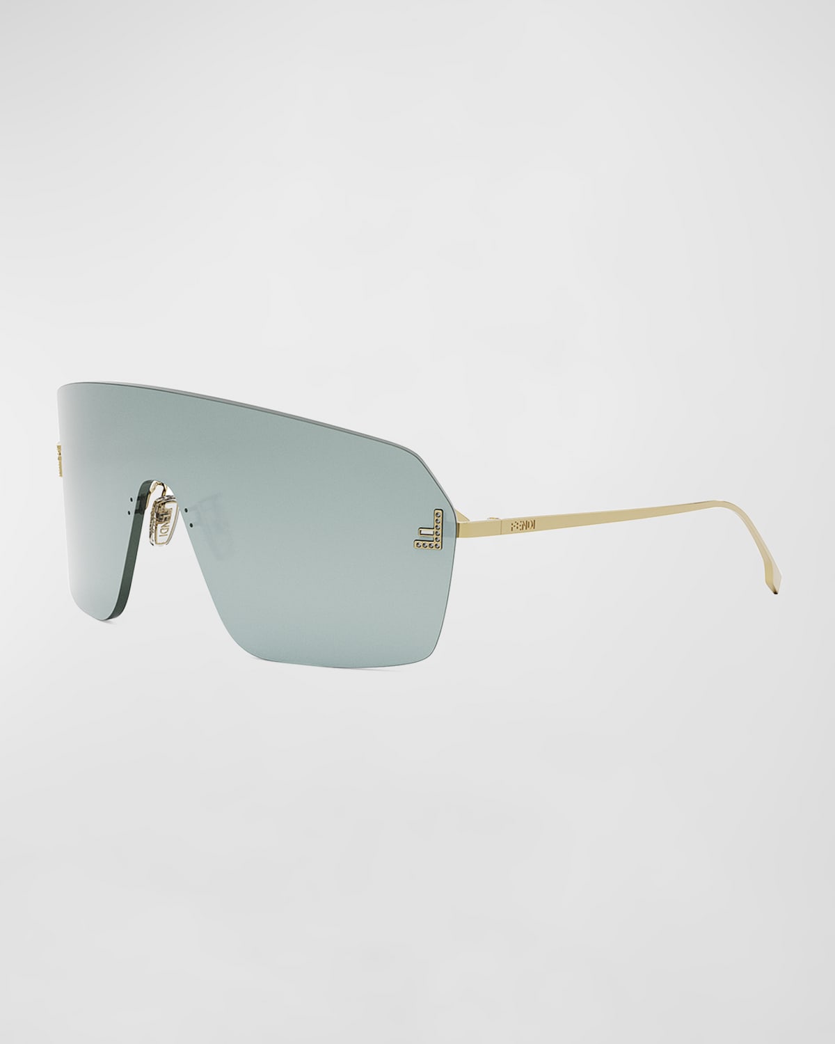 Fendi Men's  Roma 53mm Rimless Rectangular Sunglasses In Shiny Endura Gold