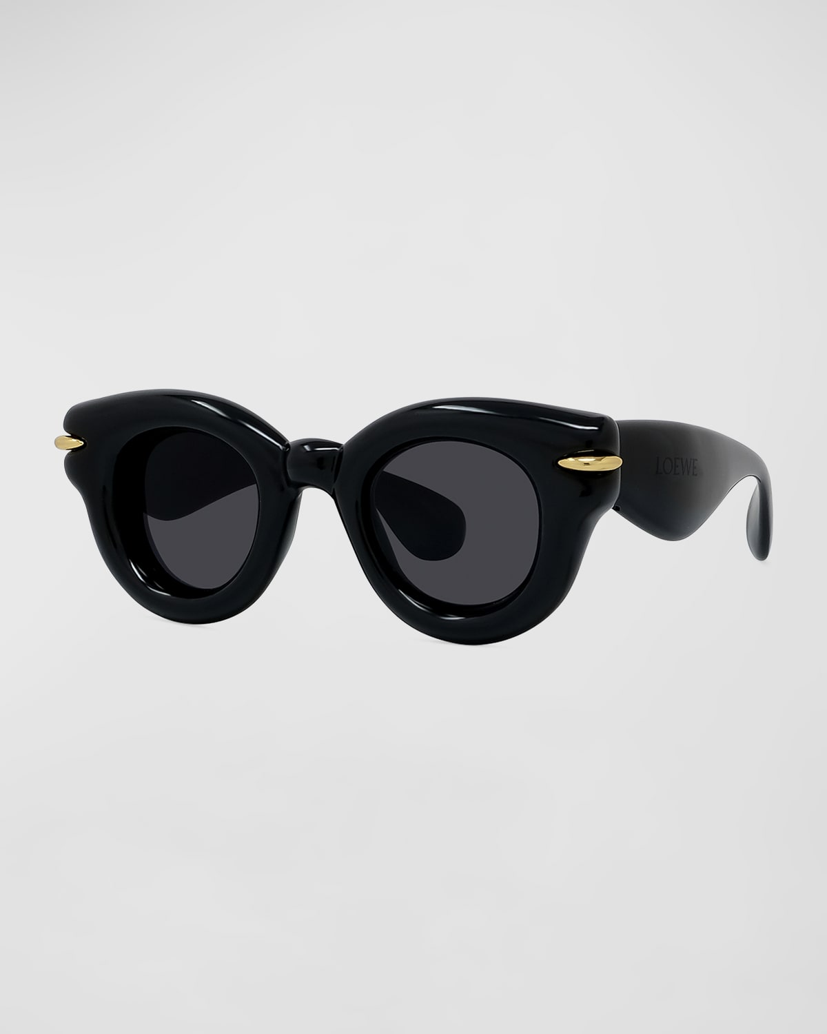 Loewe Inflated Trouseros Acetate Round Sunglasses In Sblk/smk