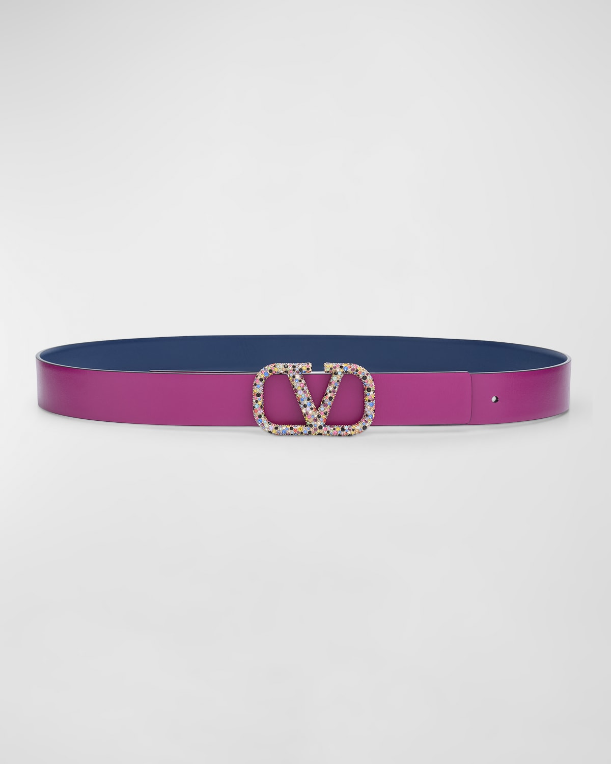V-Logo Signature Reversible Leather Belt
