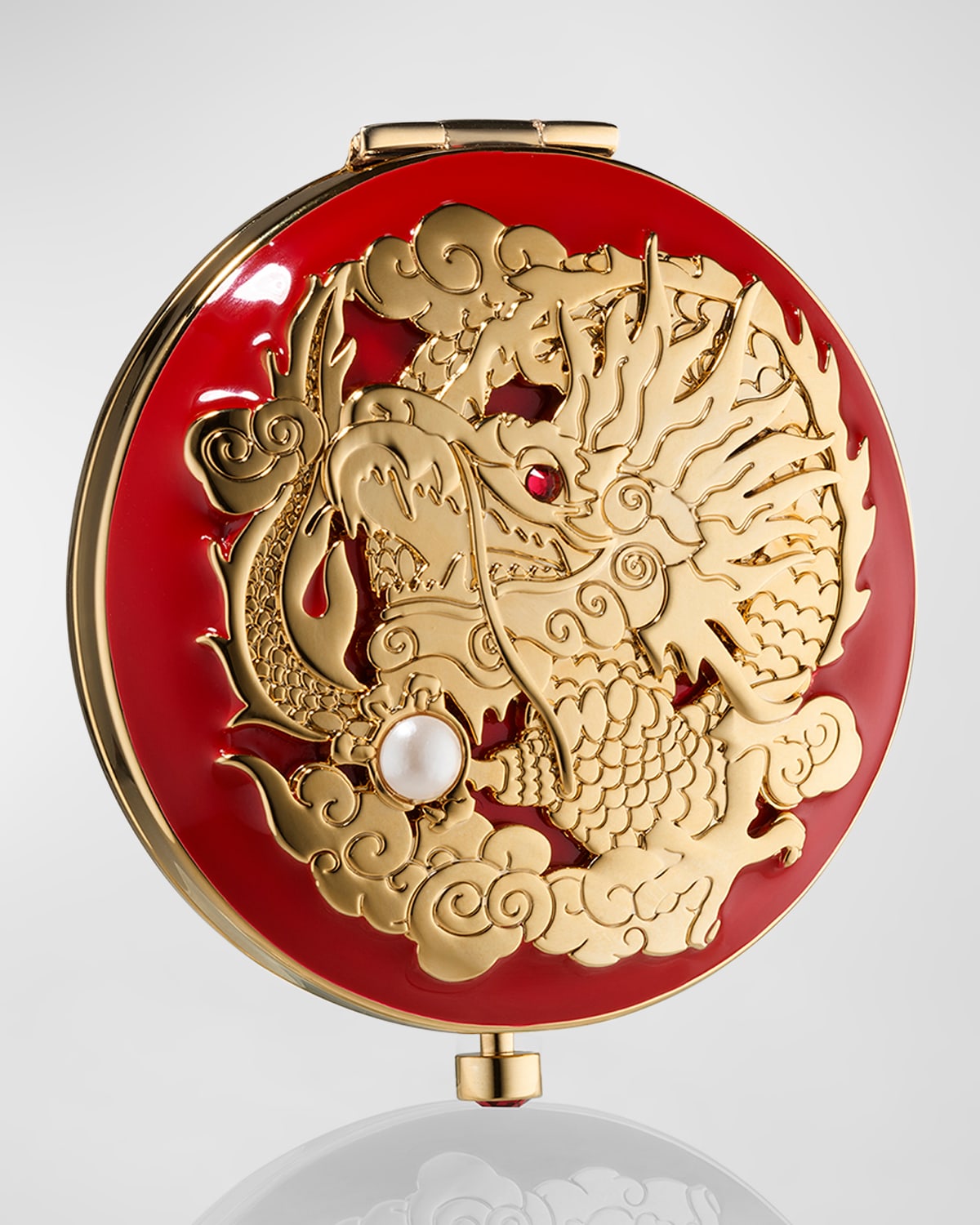 Estée Lauder Year Of The Dragon Refillable Metal Compact In White