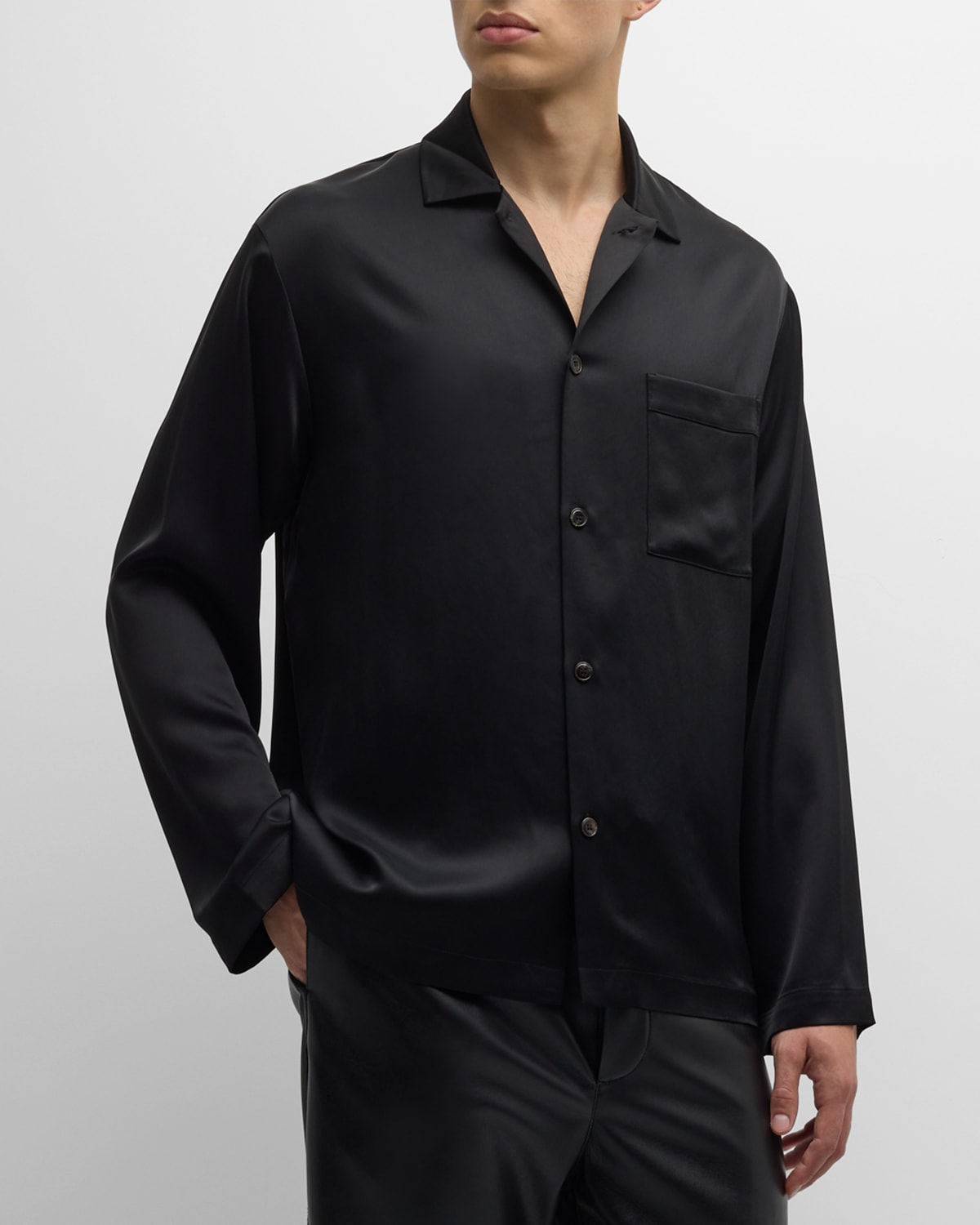 Nanushka Men's Jelmer Button-down Shirt In Black