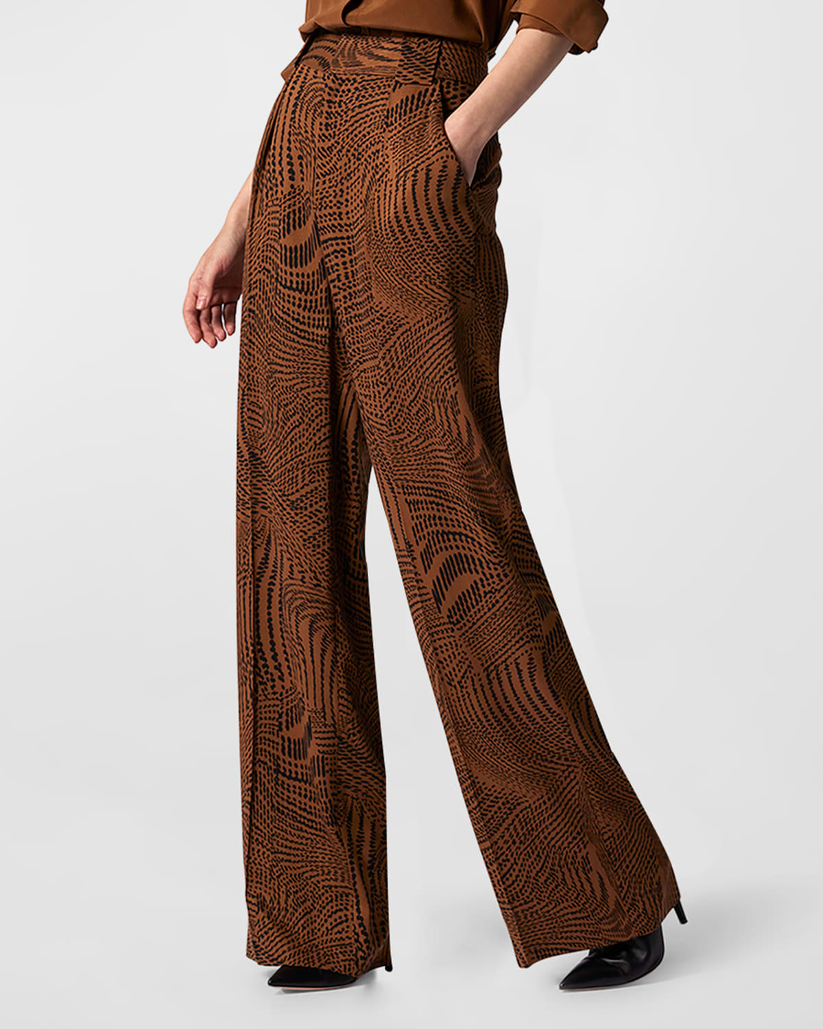 Equipment Owen High-Rise Wide-Leg Abstract-Print Trousers