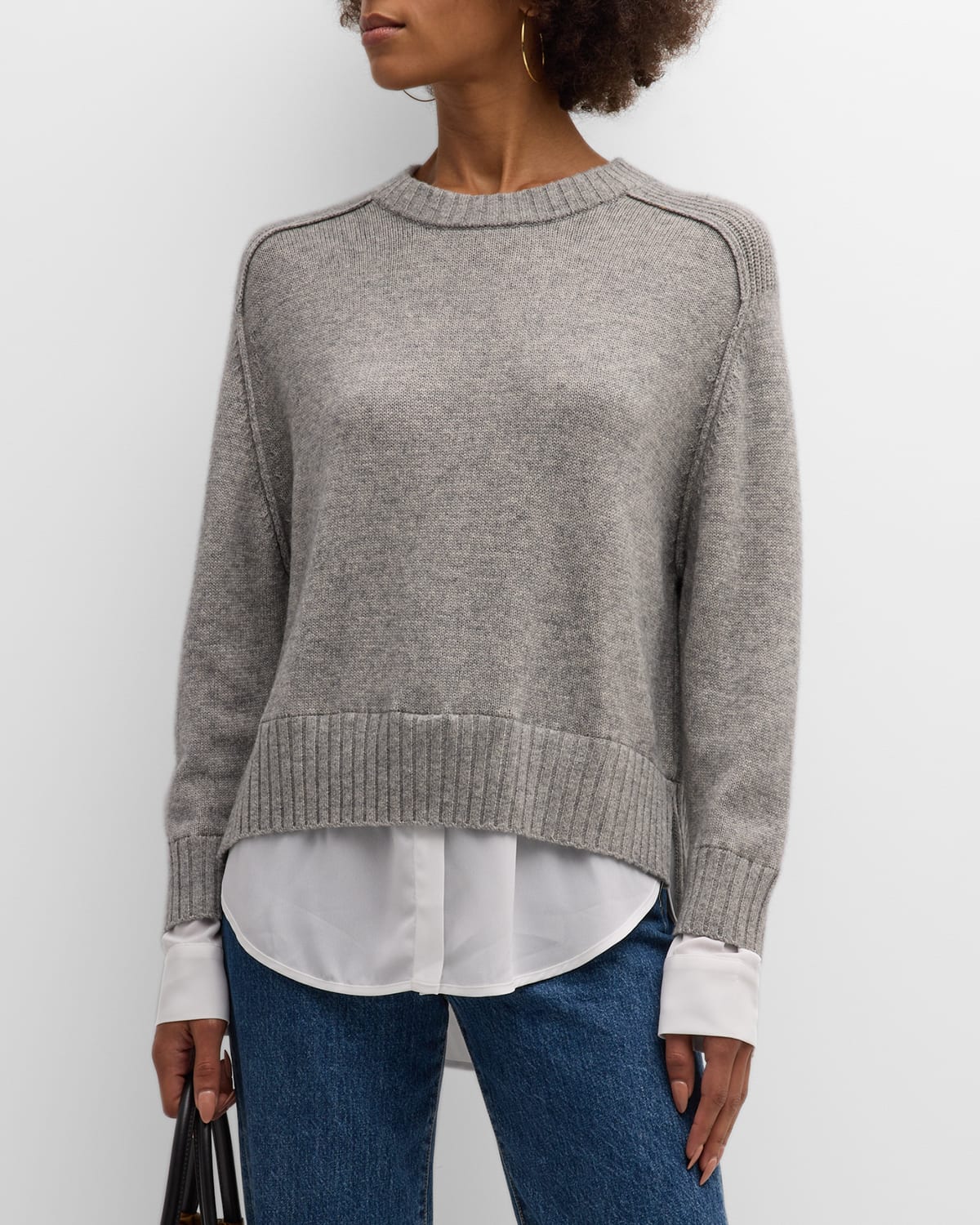 Parson Layered Raglan-Sleeve Sweater