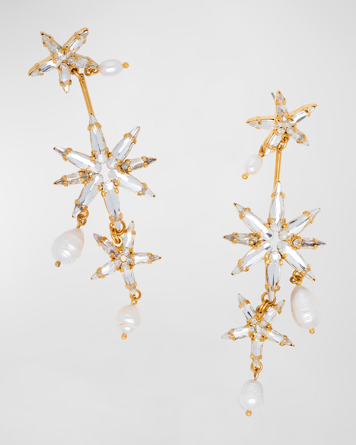 Elizabeth Cole Talitha Crystal And Pearl Earrings In Gold