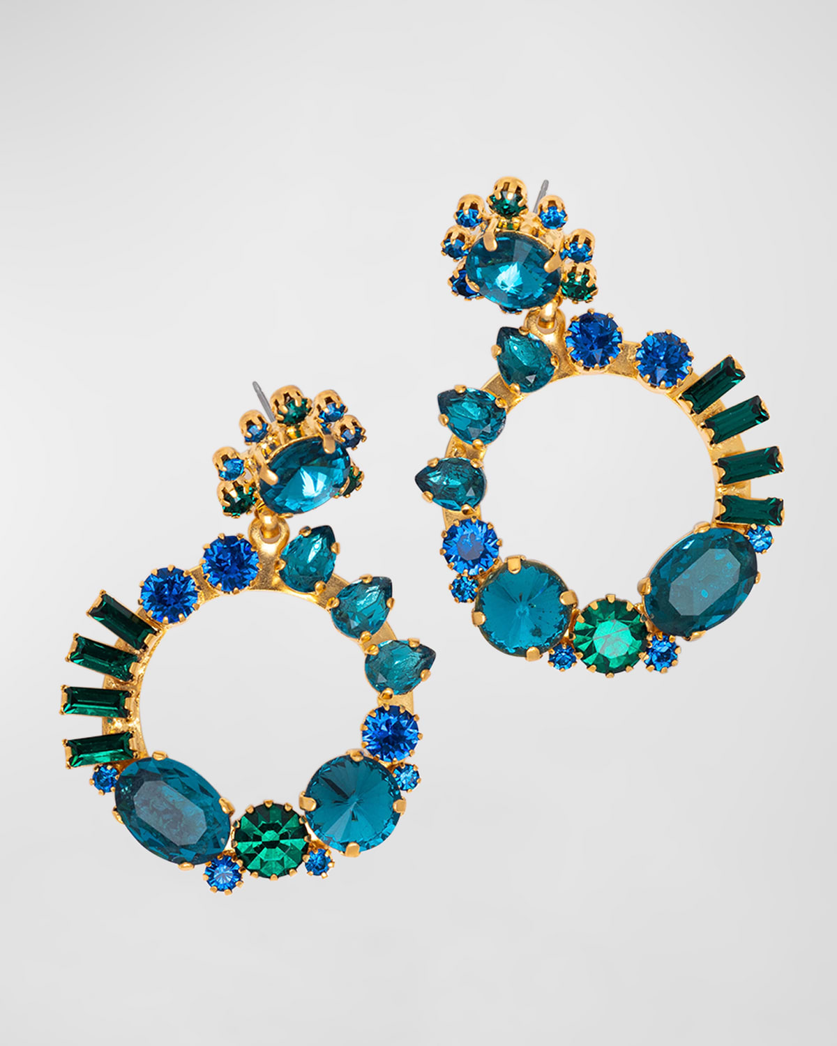 Elizabeth Cole Lylia Multi-crystal Earrings In Blue
