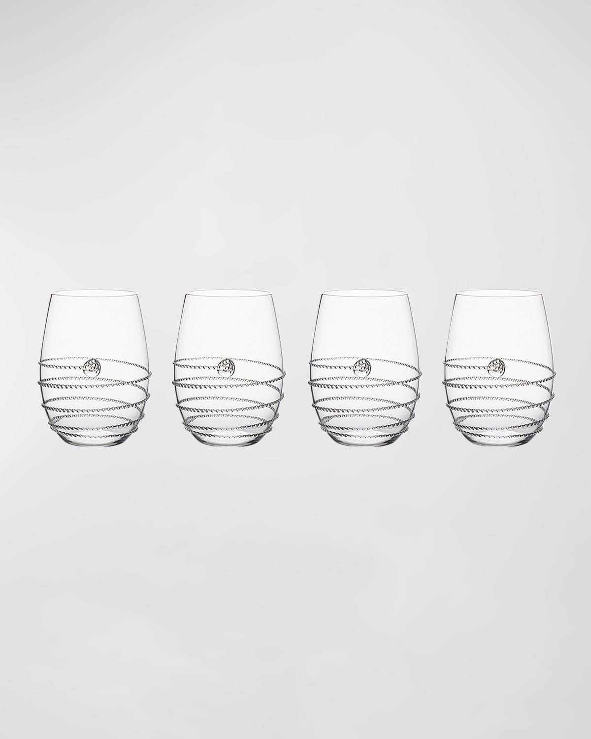 Juliska Amalia 4-piece Stemless White Wine Glass Set In Clear