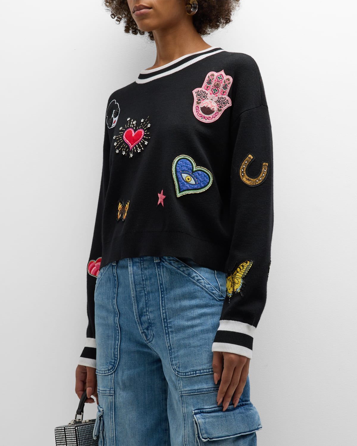 Alice + Olivia Gleeson Icon Patch Pullover