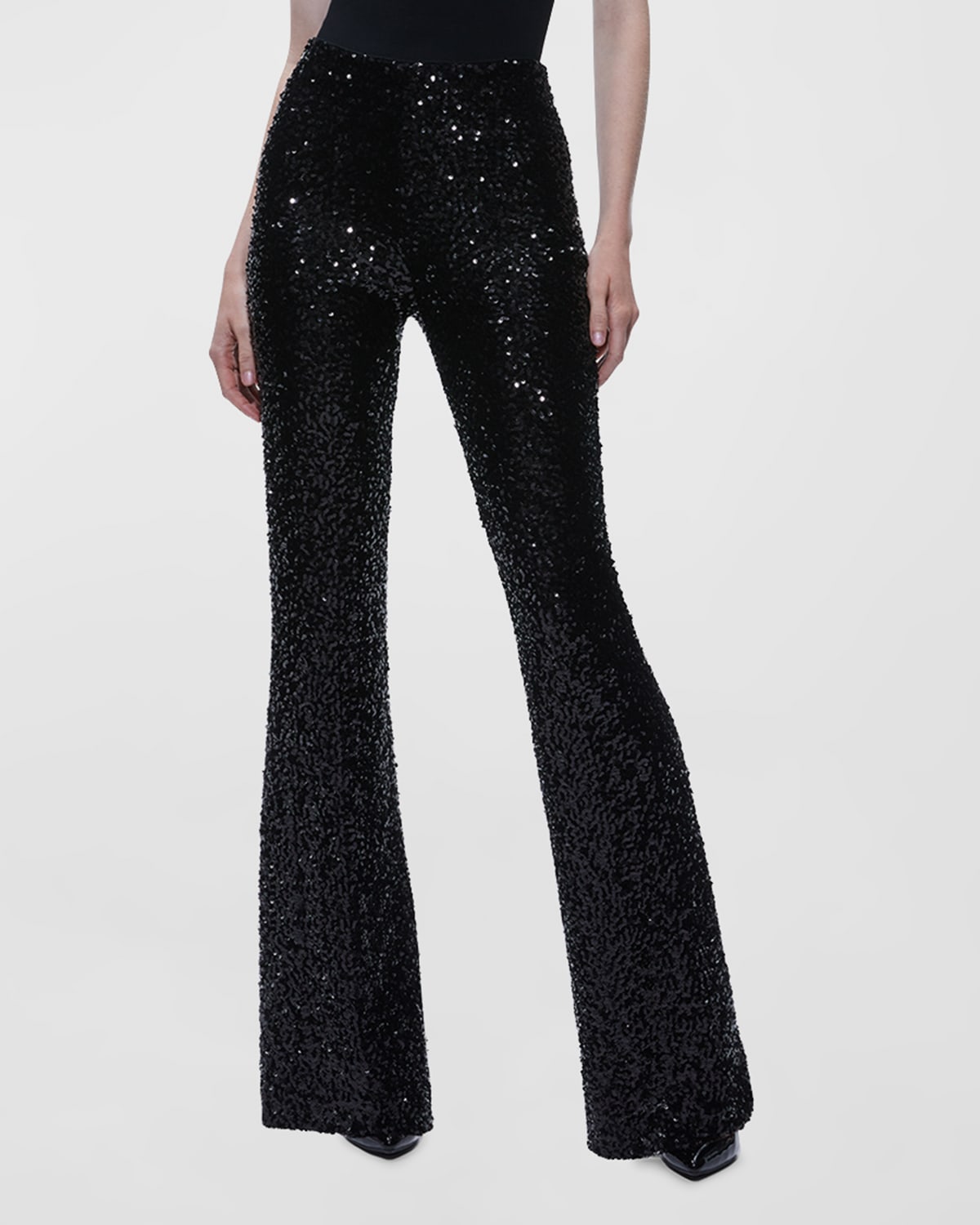 ALICE AND OLIVIA LARA SEQUINED BOOTCUT PANTS