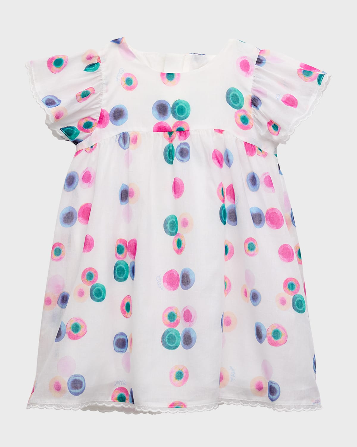 Chloé Girl's Merger Printed Short-sleeve Dress In Z41-multicoloured