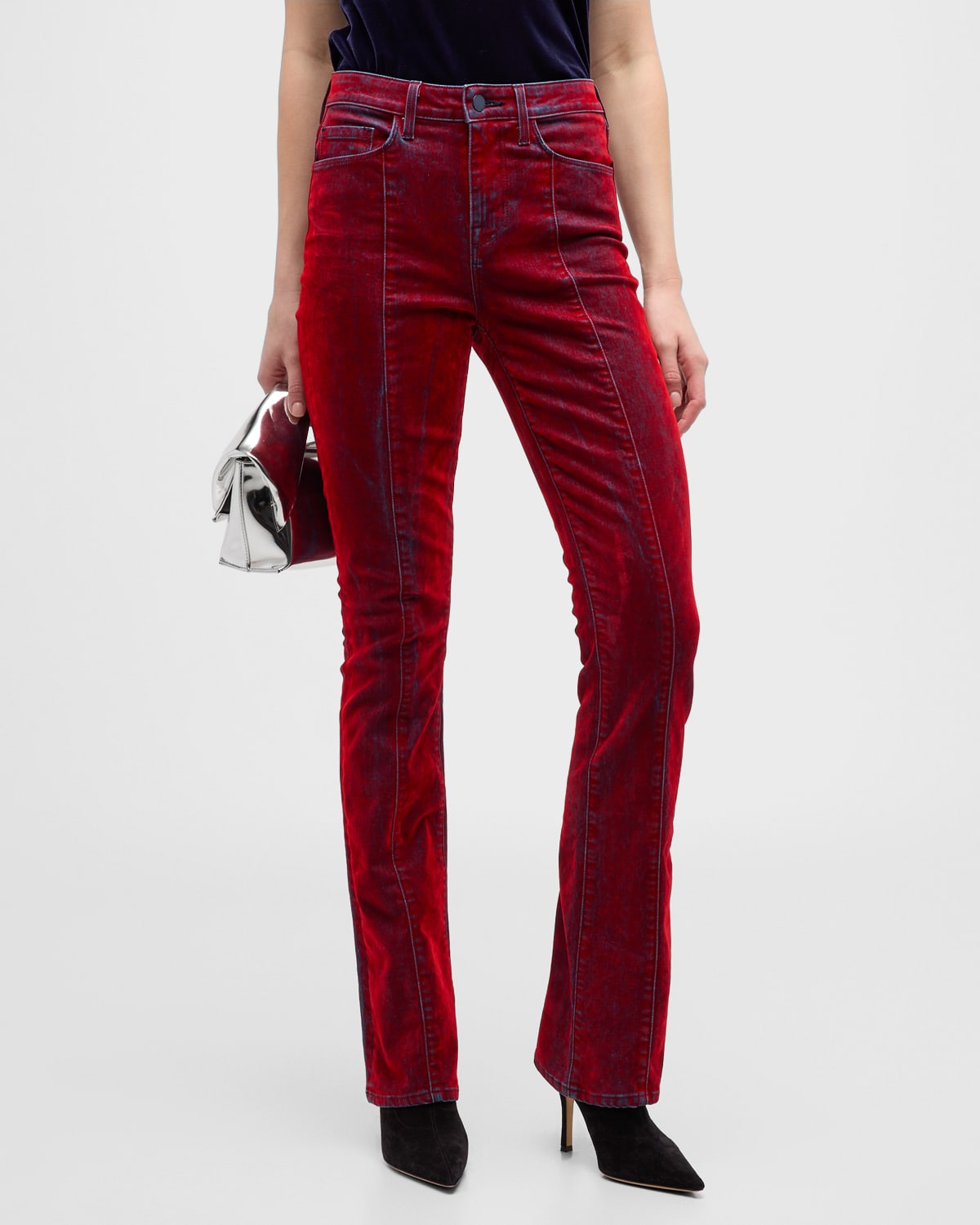 L Agence Noah High Rise Straight Seamed Jeans In Carpet Wash