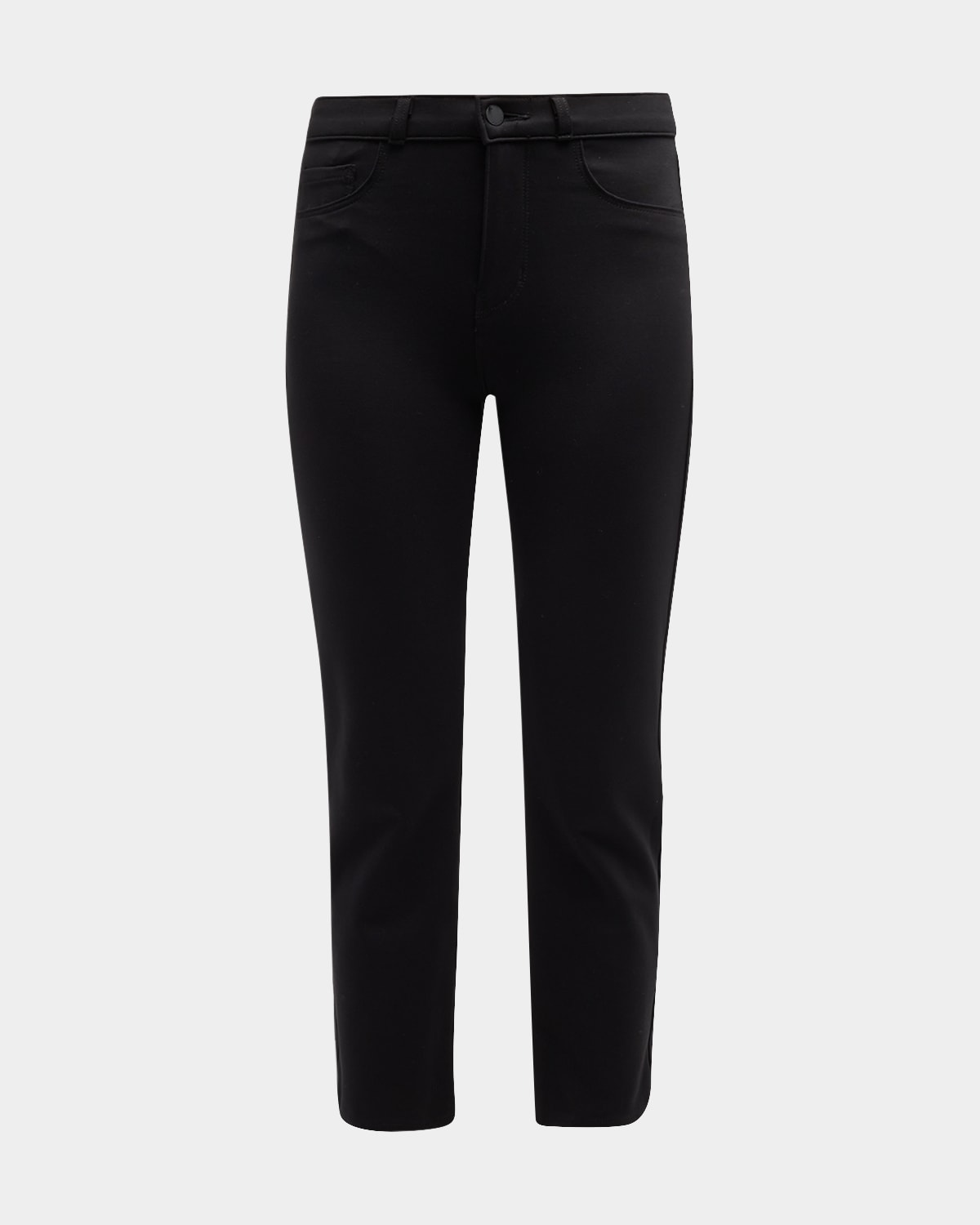 Shop L Agence Alexia High Rise Cropped Cigarette Jeans In Black