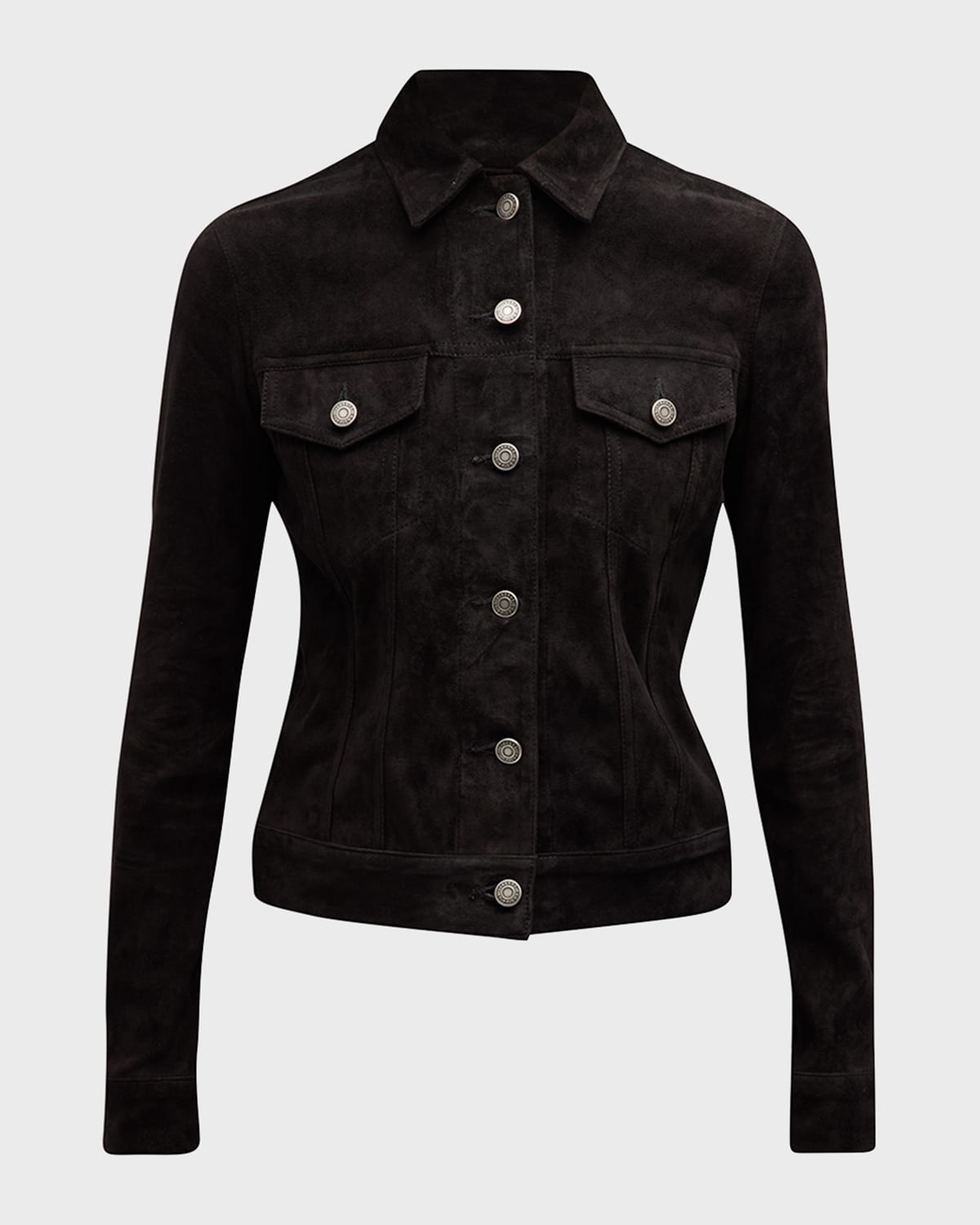 Cout De La Liberte Donna Suede Trucker Jacket In Black 507